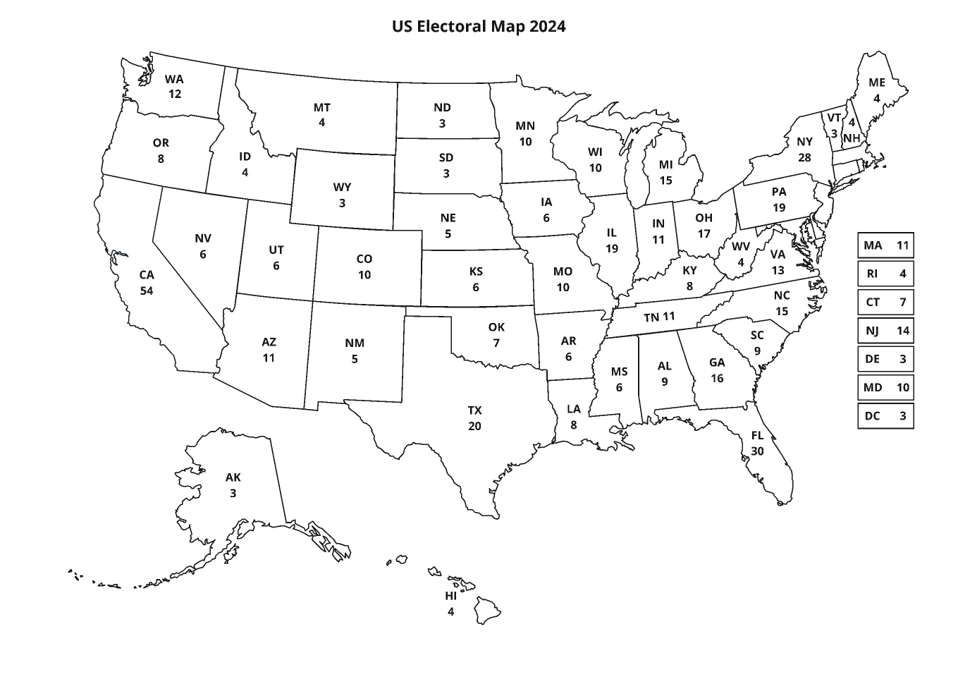 Election Map Blank Printable