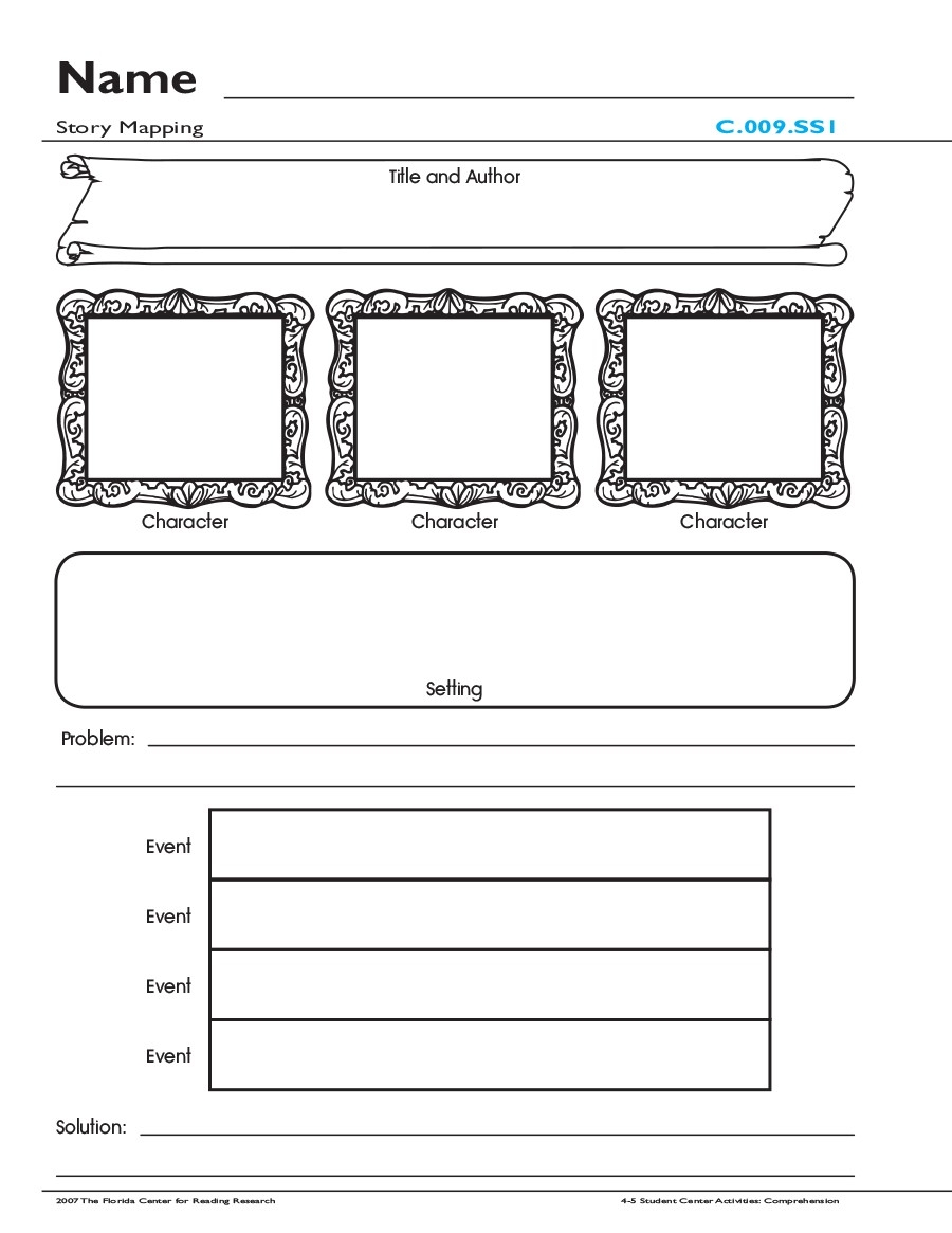 Reading Comprehension Worksheets Story Map Free Printables