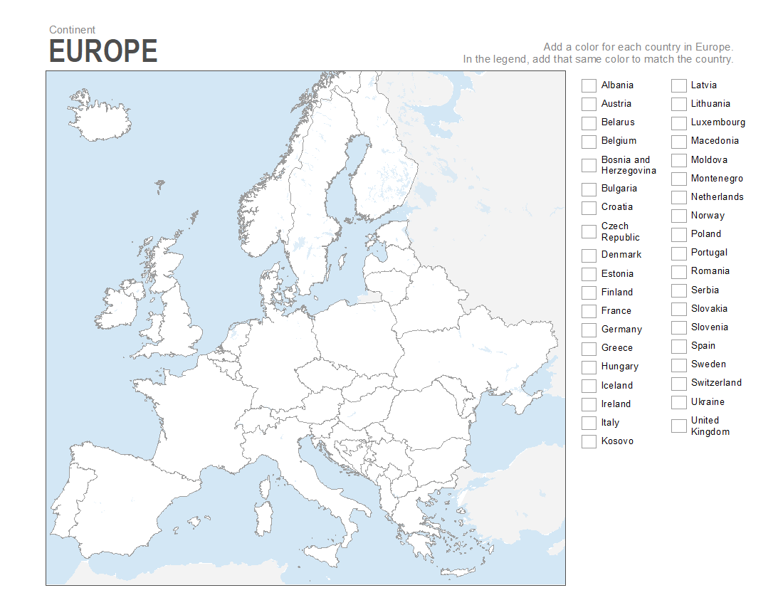 Printable Blank Map Of Middle Europe