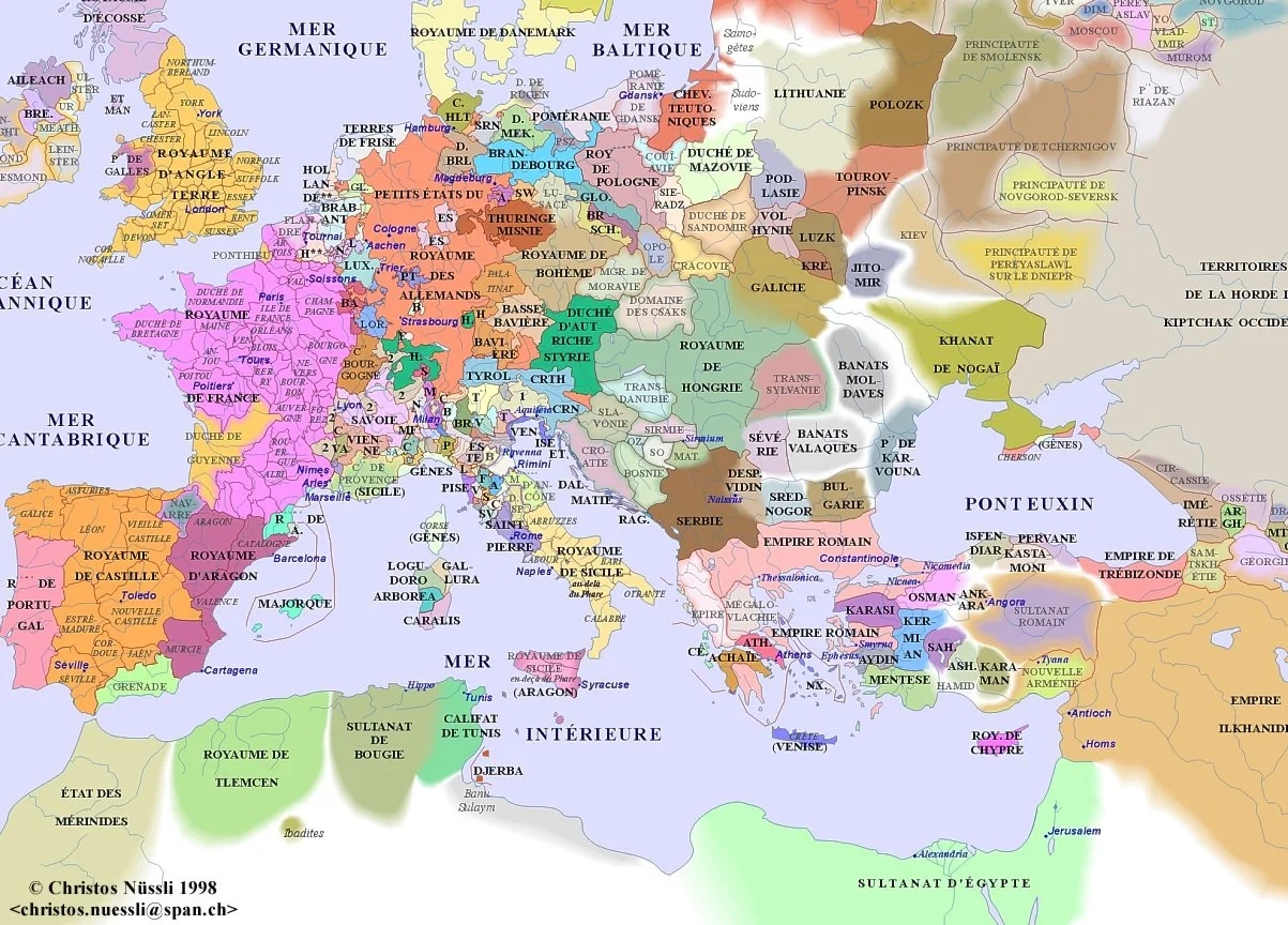 14th Century Europe Printable Map