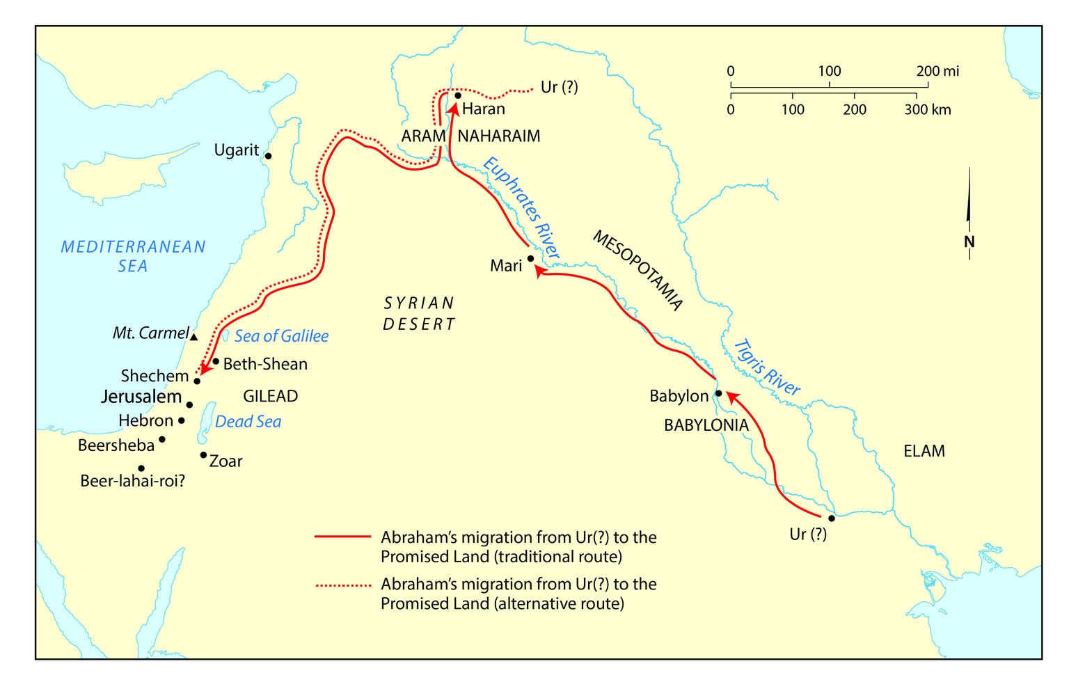 Printable Map Of Abraham’s Time