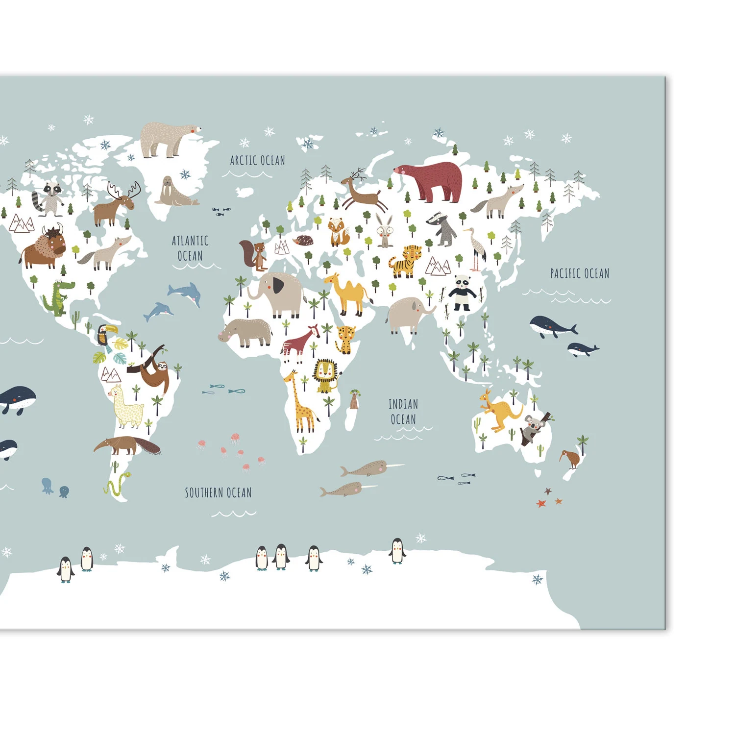 Animal World Map Printable