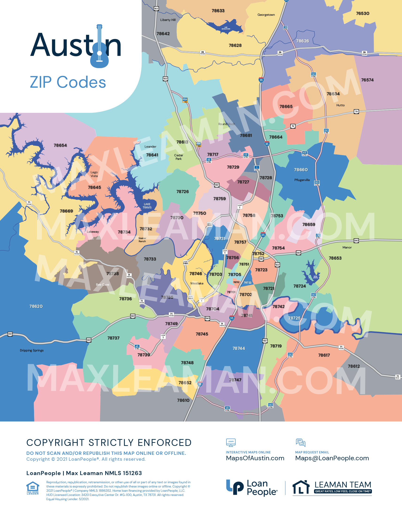 Printable Zip Code Map Austin Tx