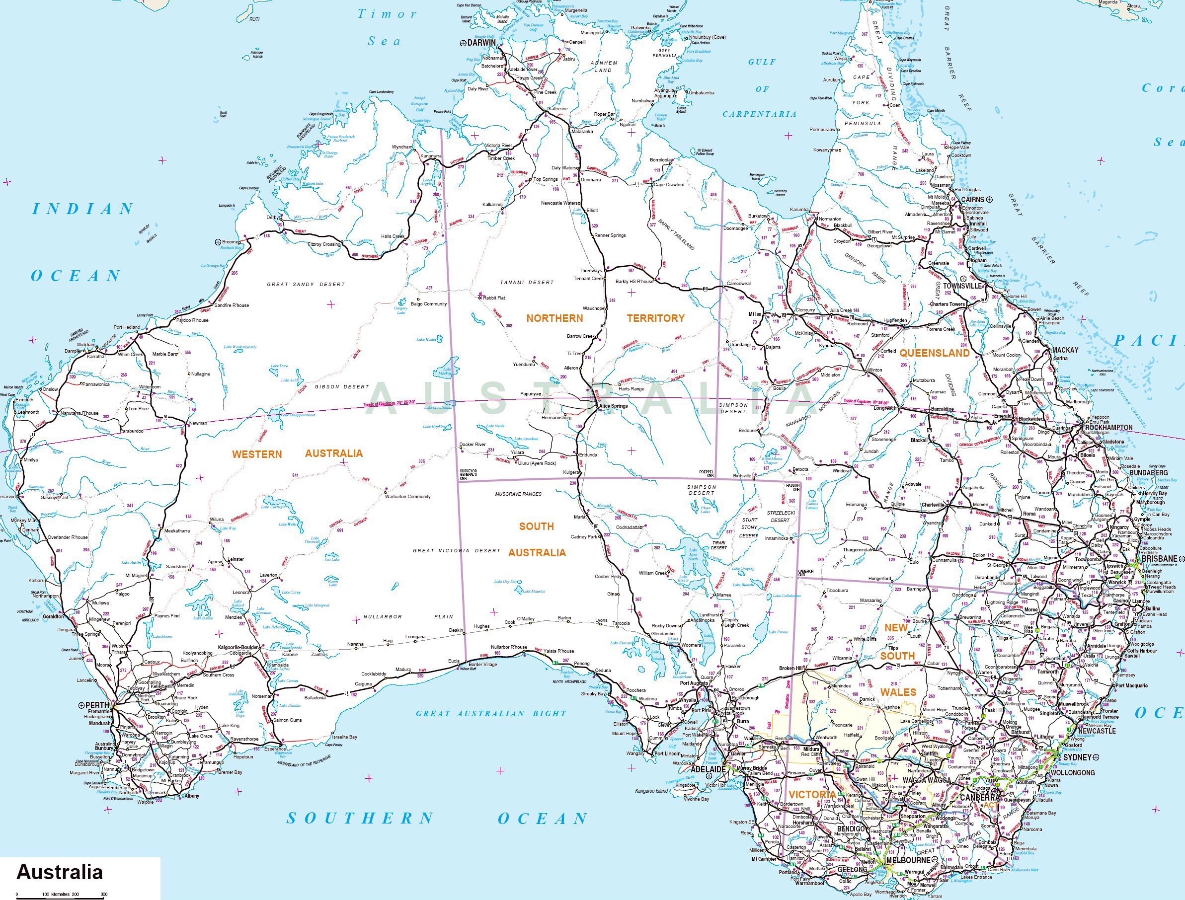 Free Printable A3 Map Of Australia