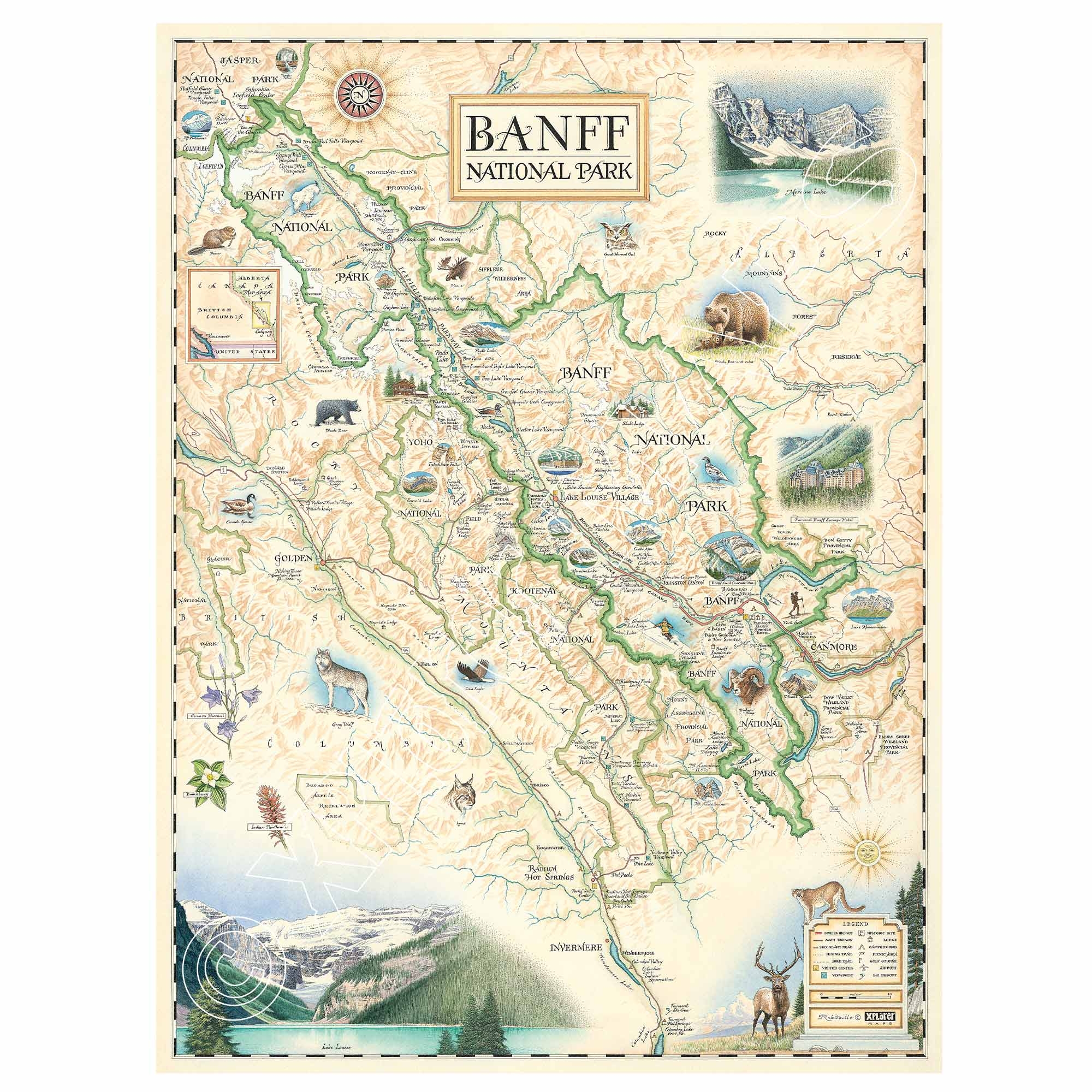 Printable Banff Map Canada