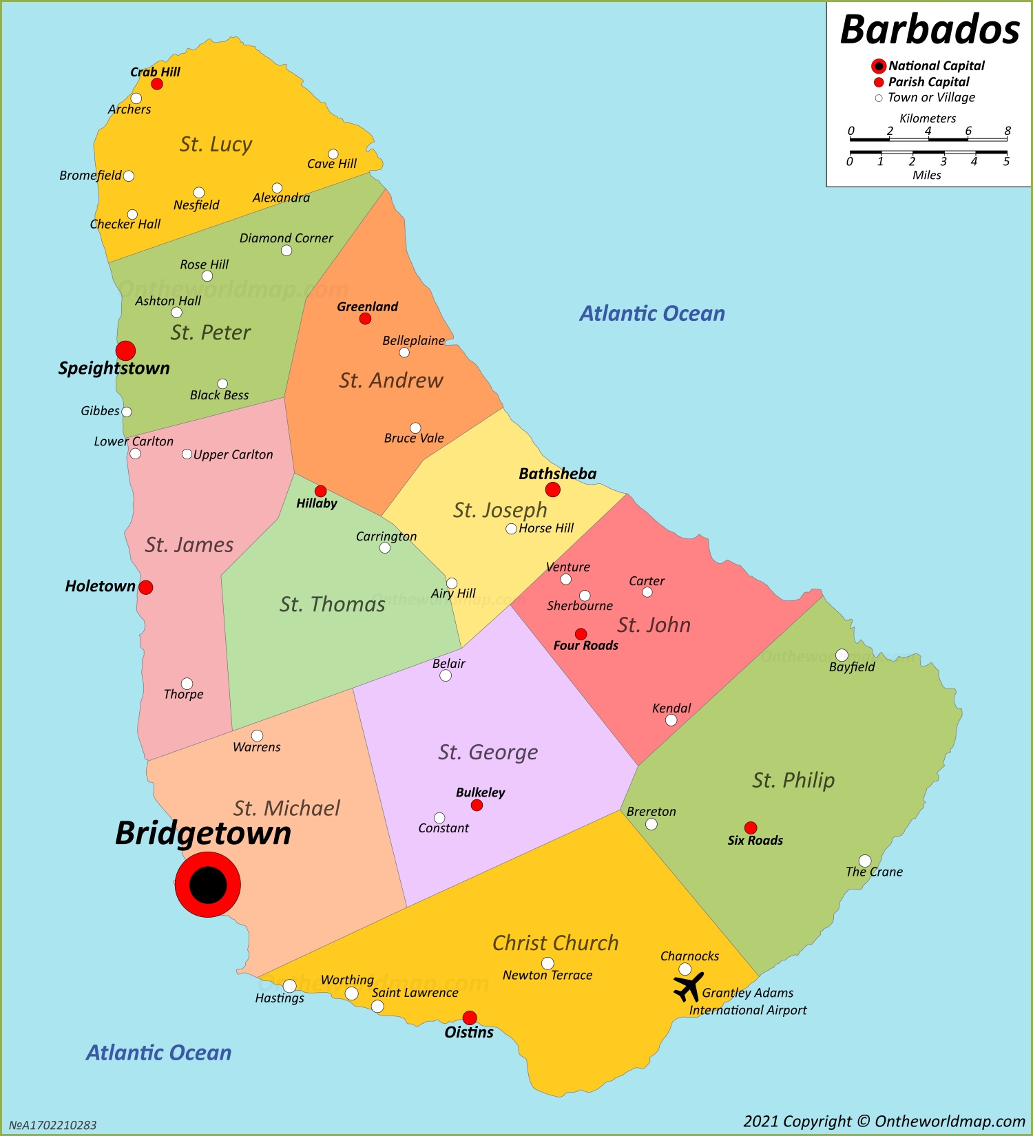 Printable Barbados Map