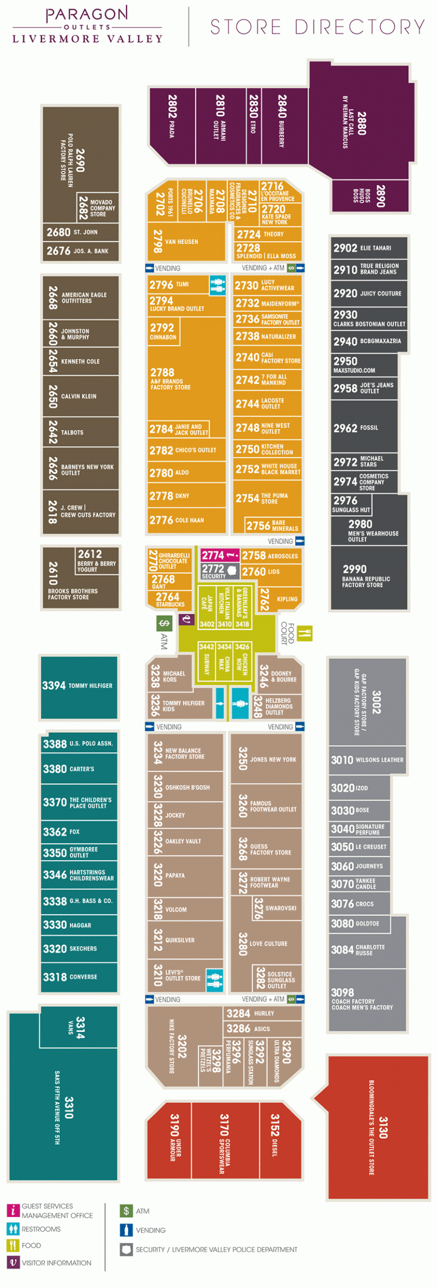 Livermore Outlet Printable Map