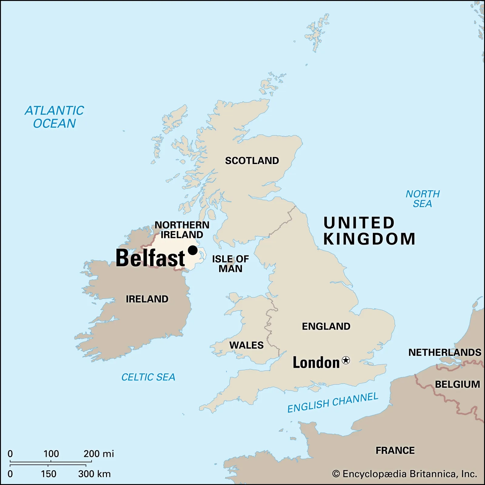 Printable Belfast In UK Map