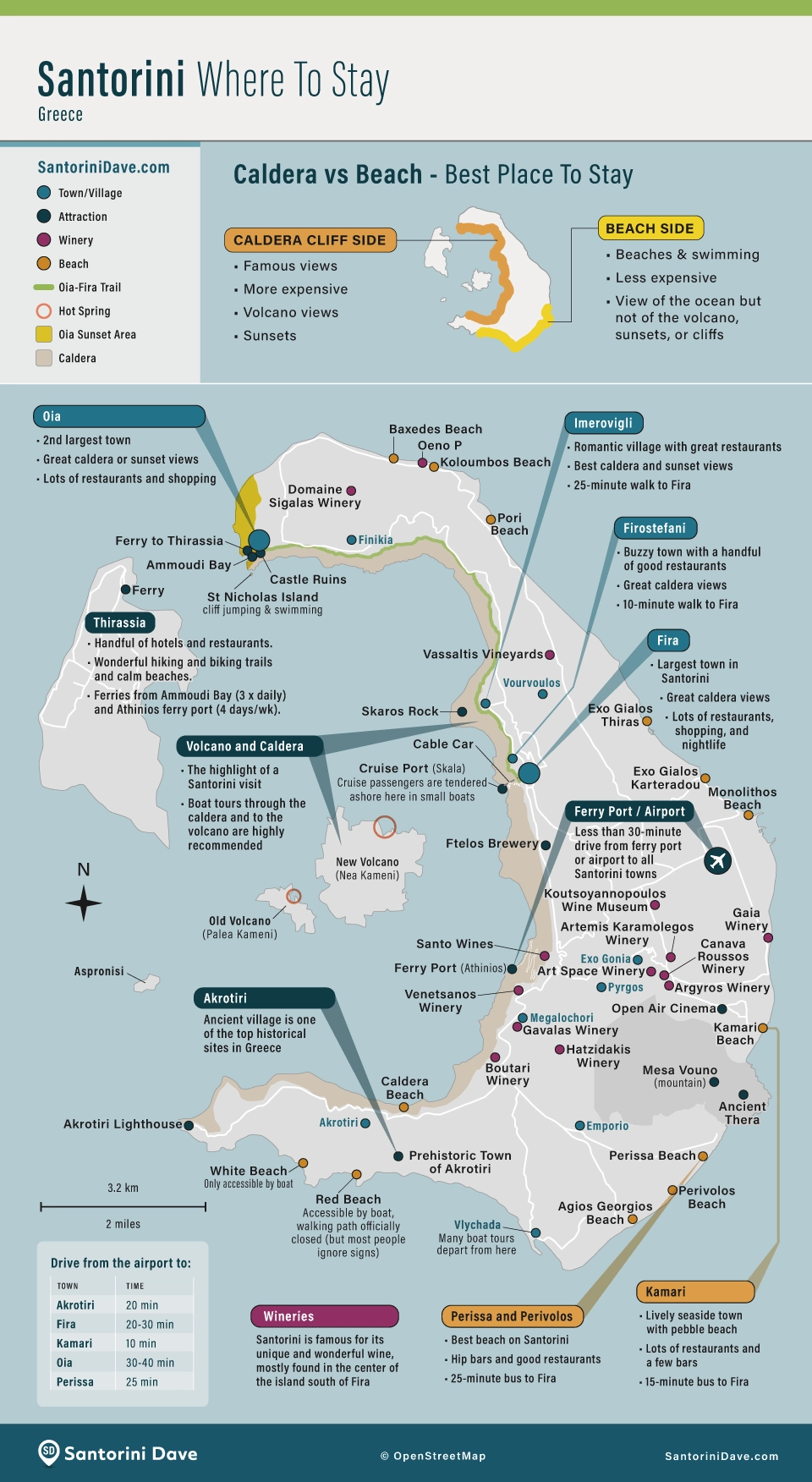 Santorini Printable Map
