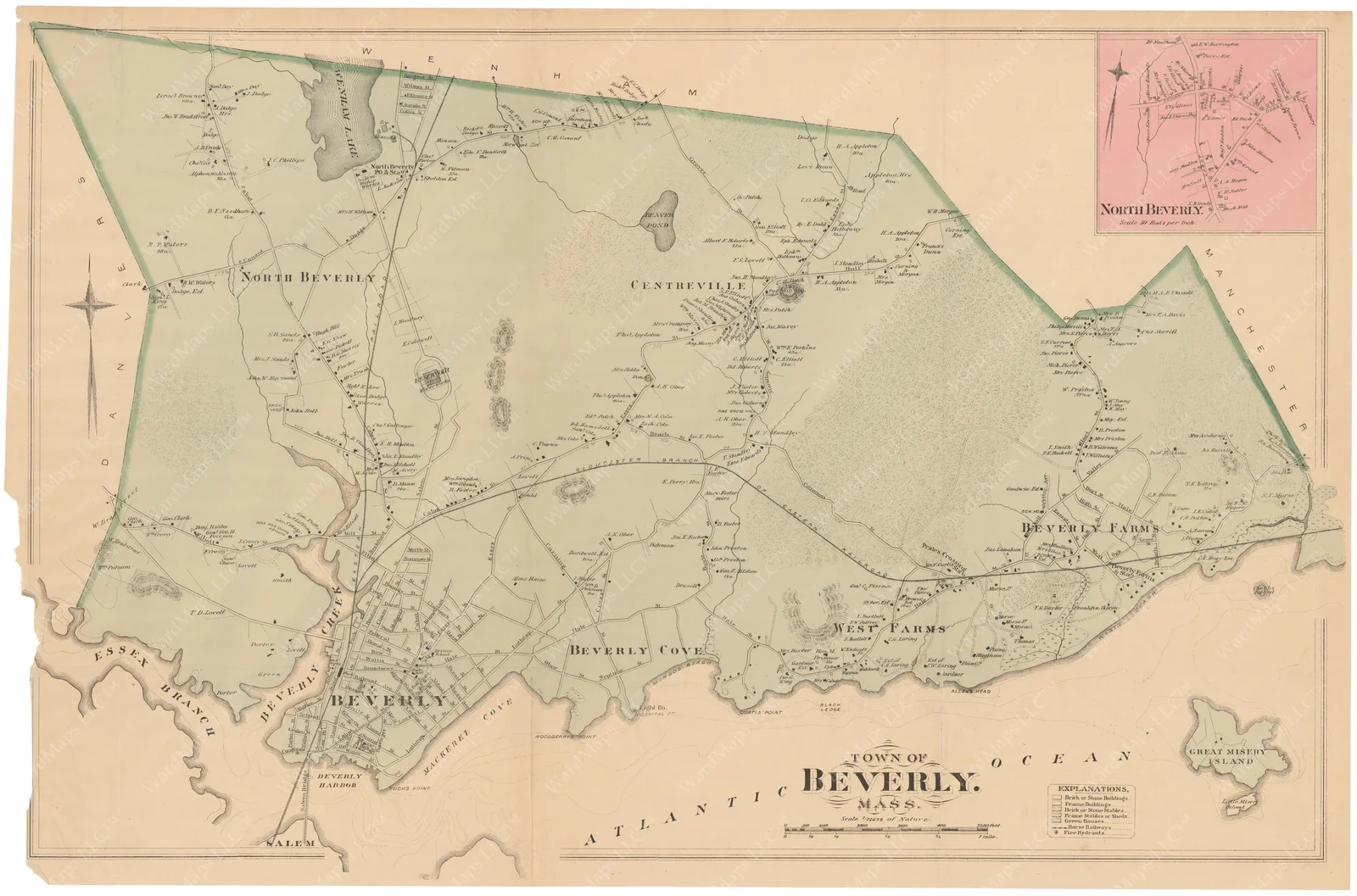 Printable Map Beverly Ma