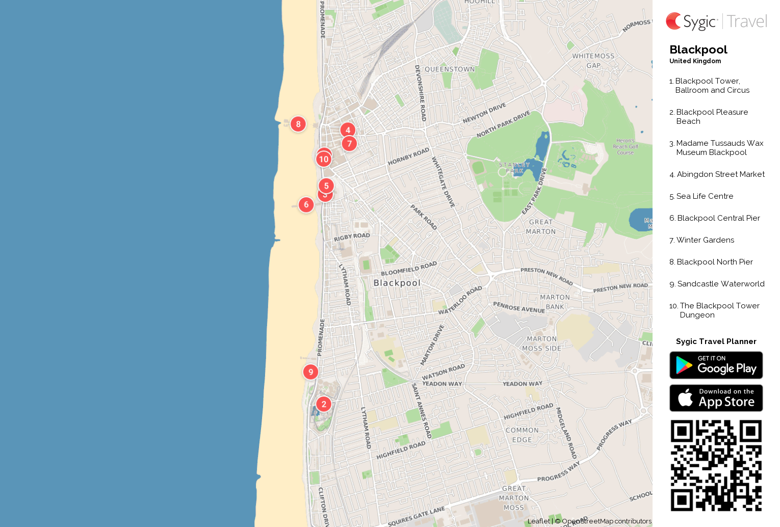 Blackpool Tourist Map Printable