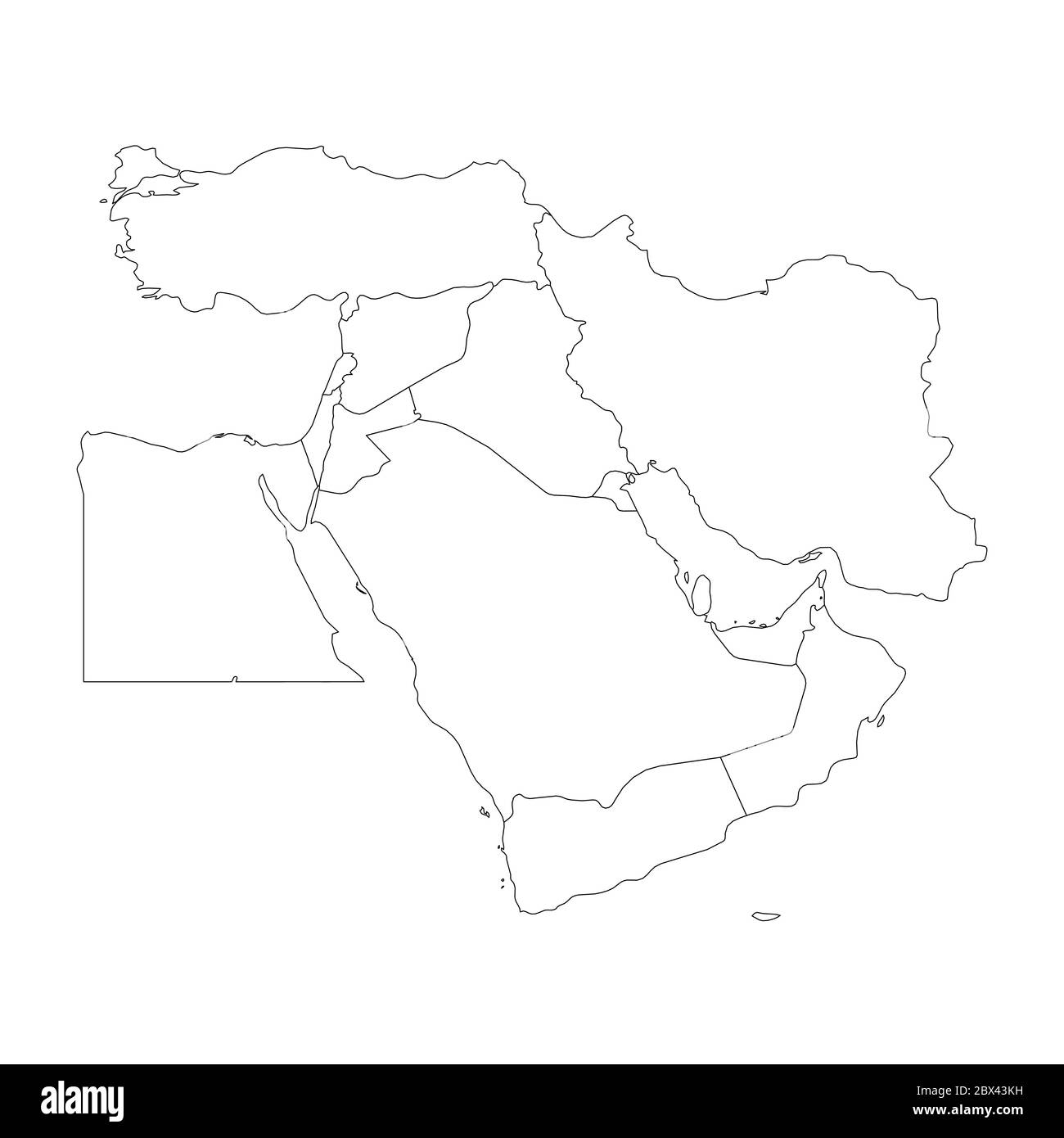 Outline Map Middle East Free Printable