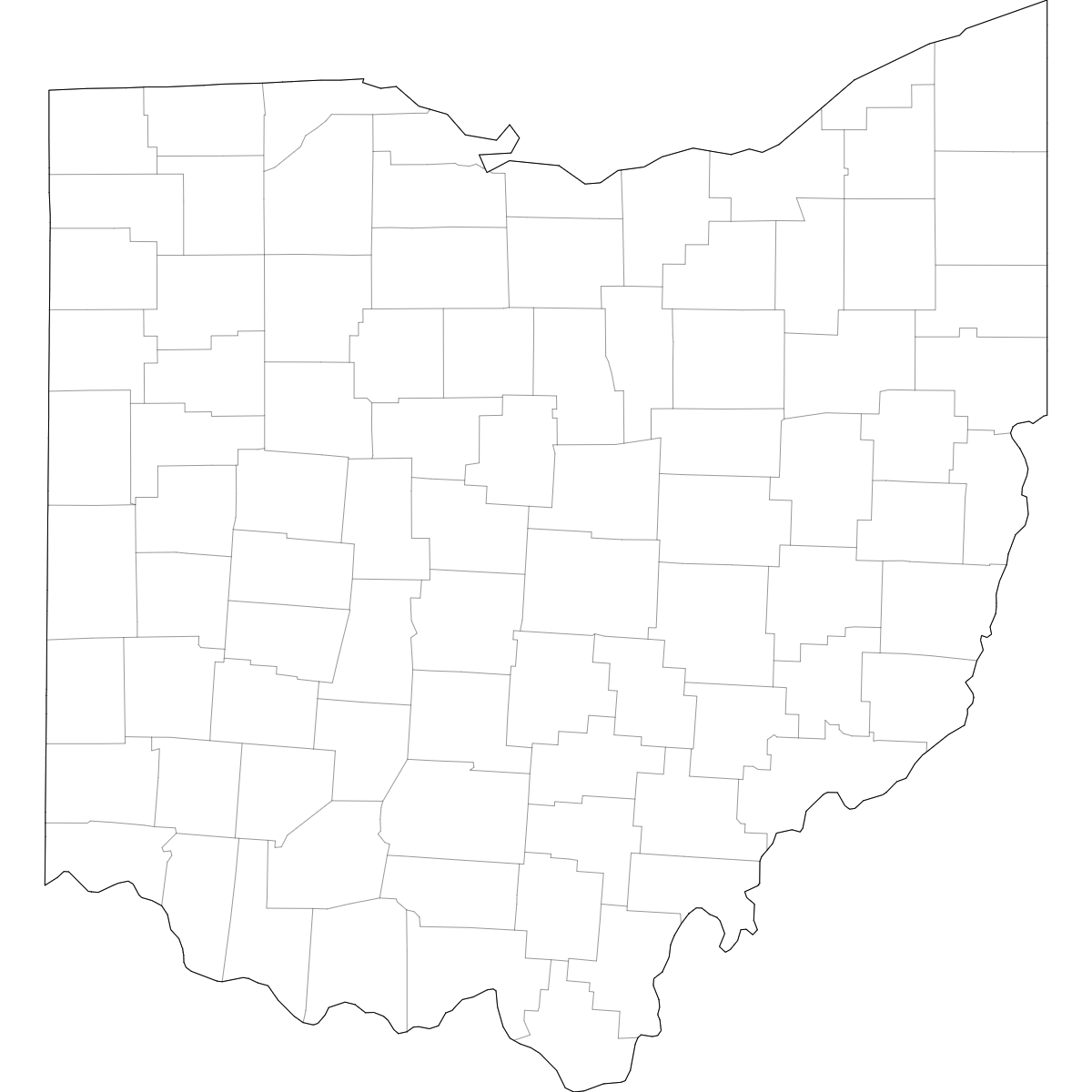 Printable Blank Map Of Ohio