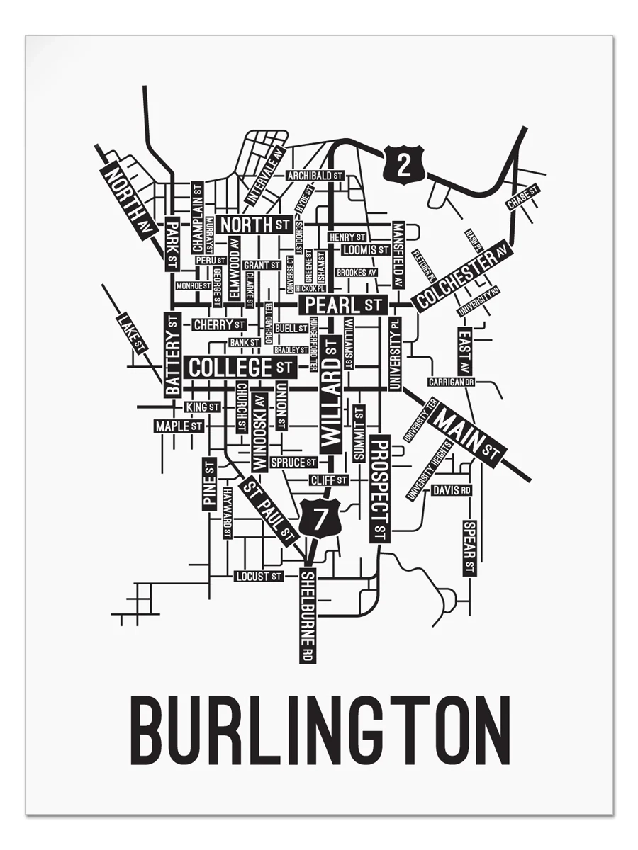 Printable Map Of Burlington Vt
