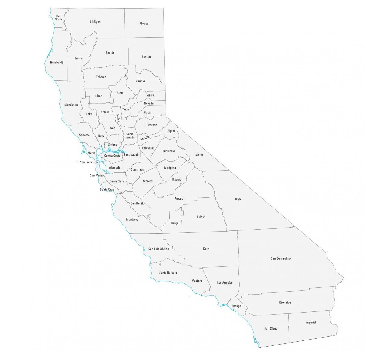 Printable Map Of California With Counties