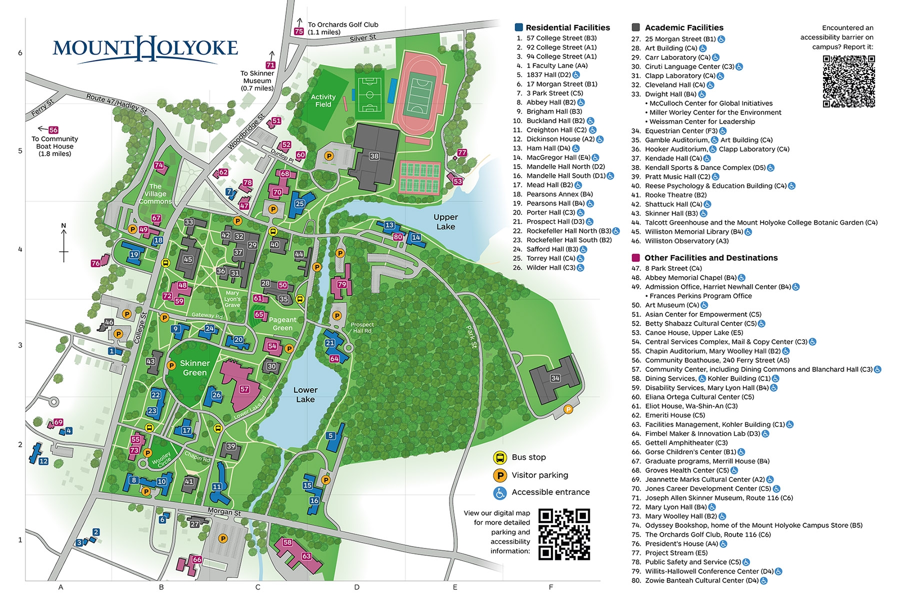 Mount Holyoke College Printable Map