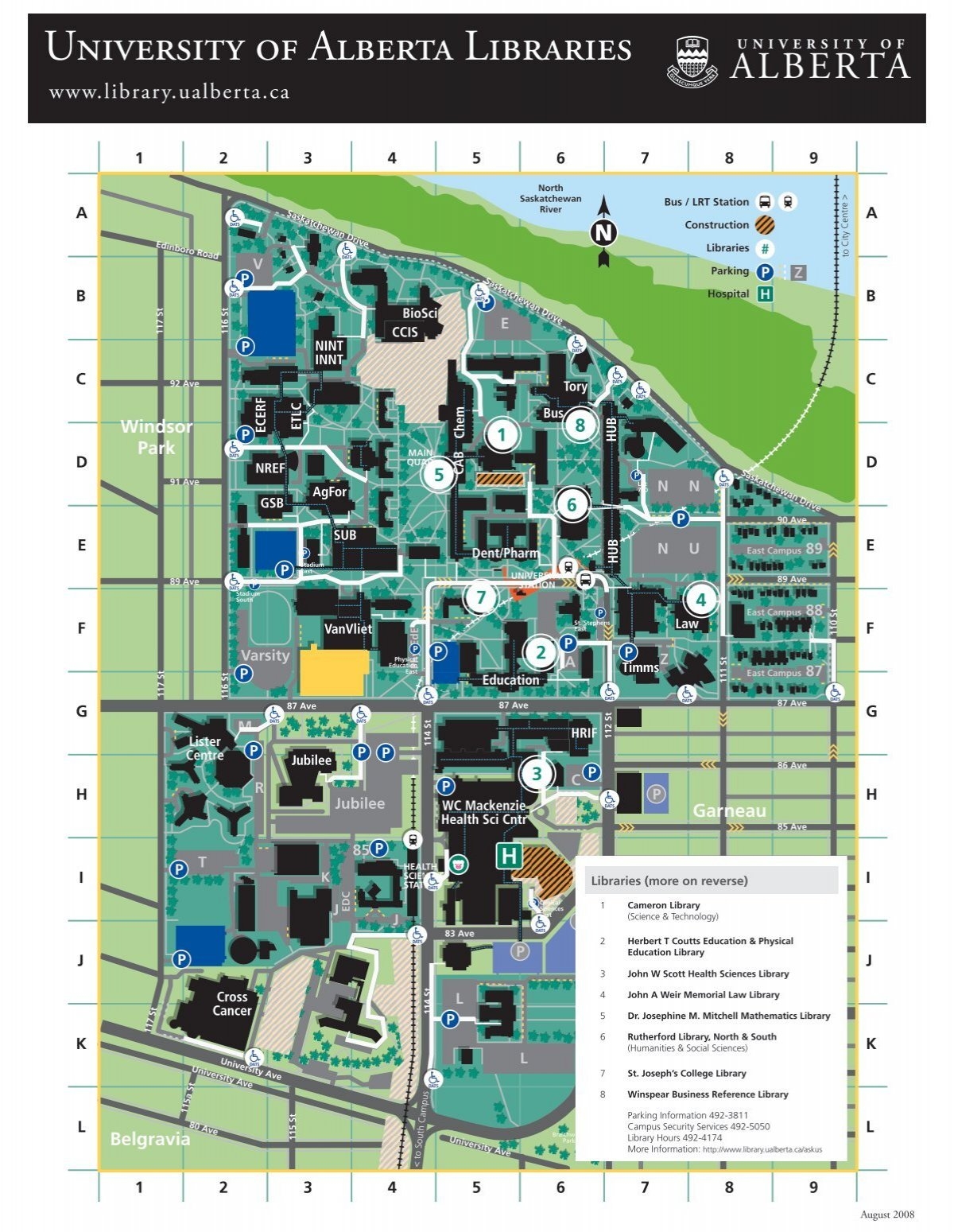 U Of A Campus Map Printable