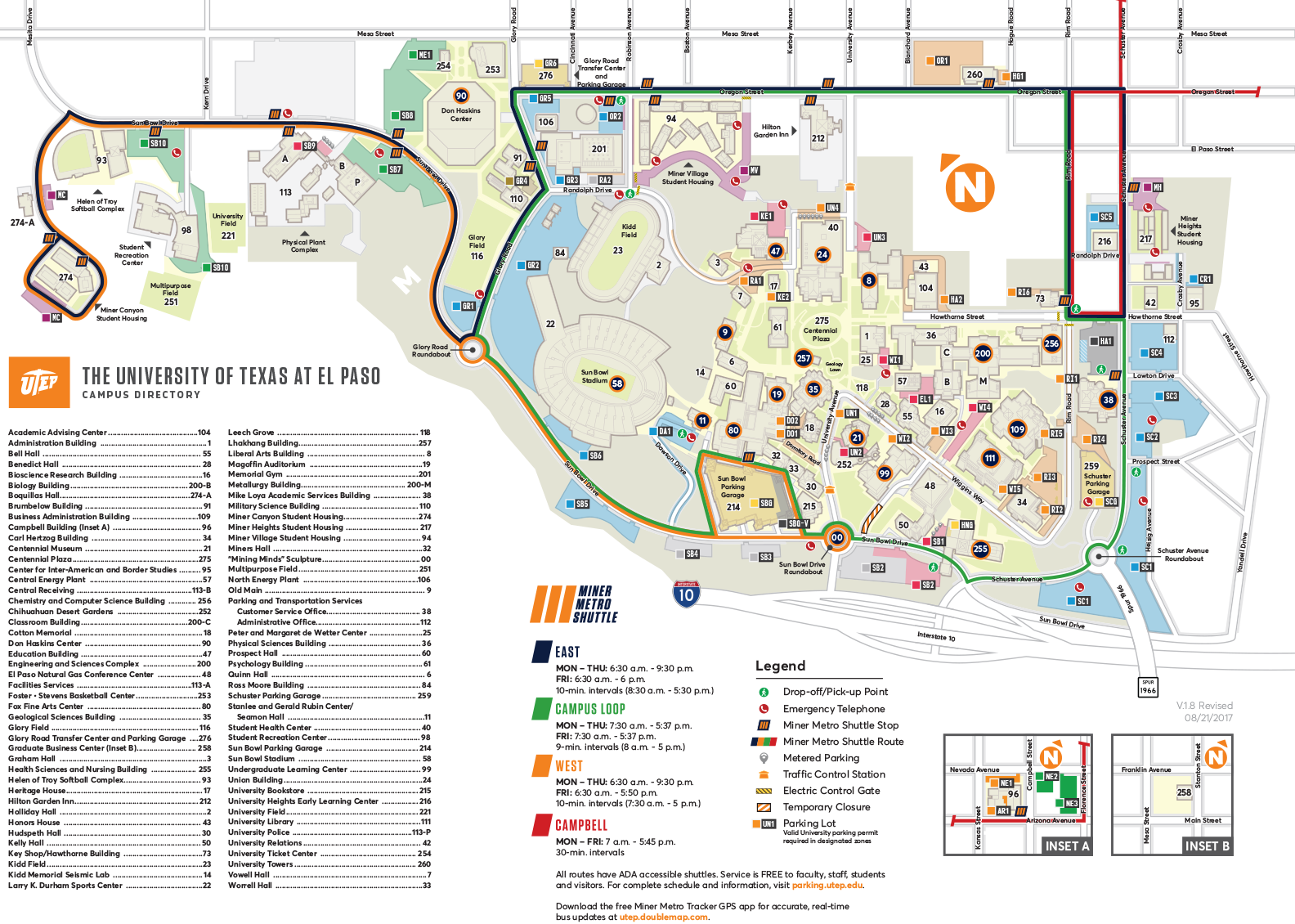 Utep Campus Map Printable
