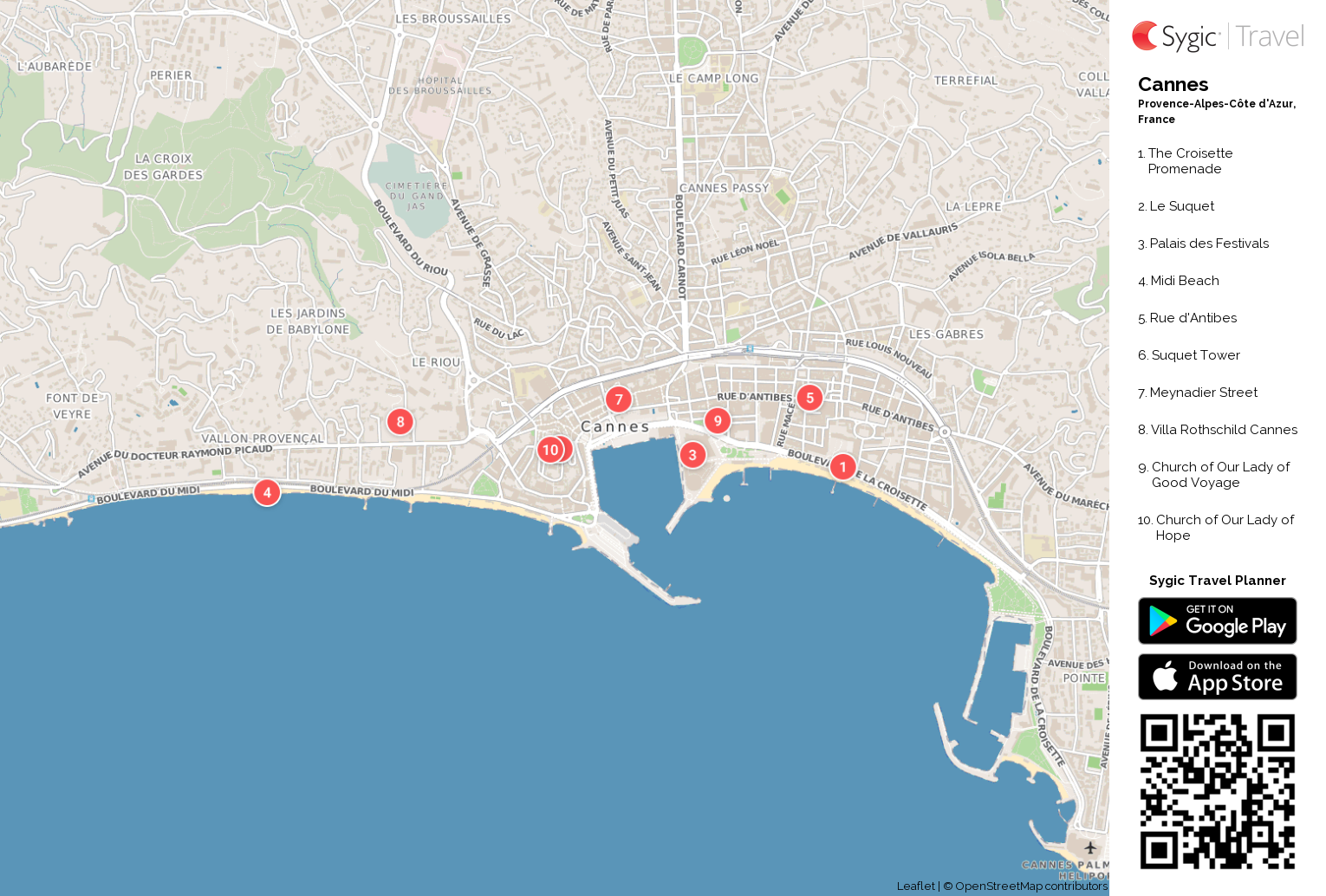 Cannes Tourist Map Printable
