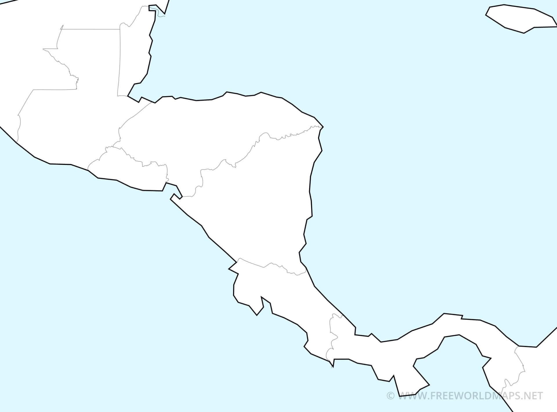 Central America Printable Map Quiz