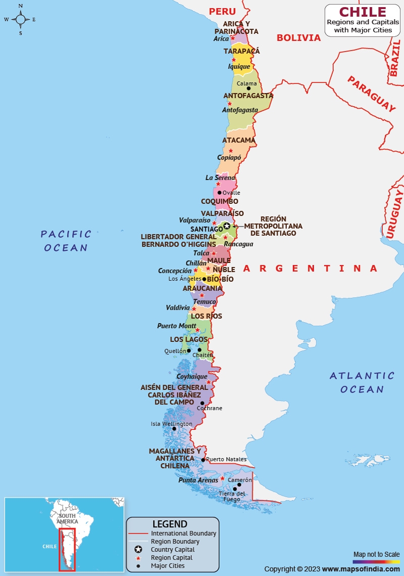 Map Of Chile Printable For Kids