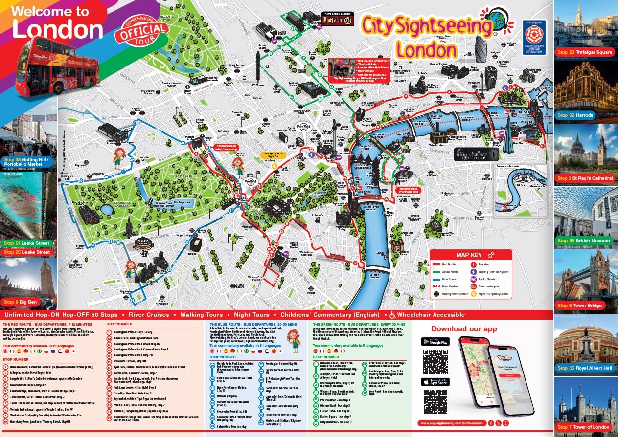 Big Bus Tour London Printable Map