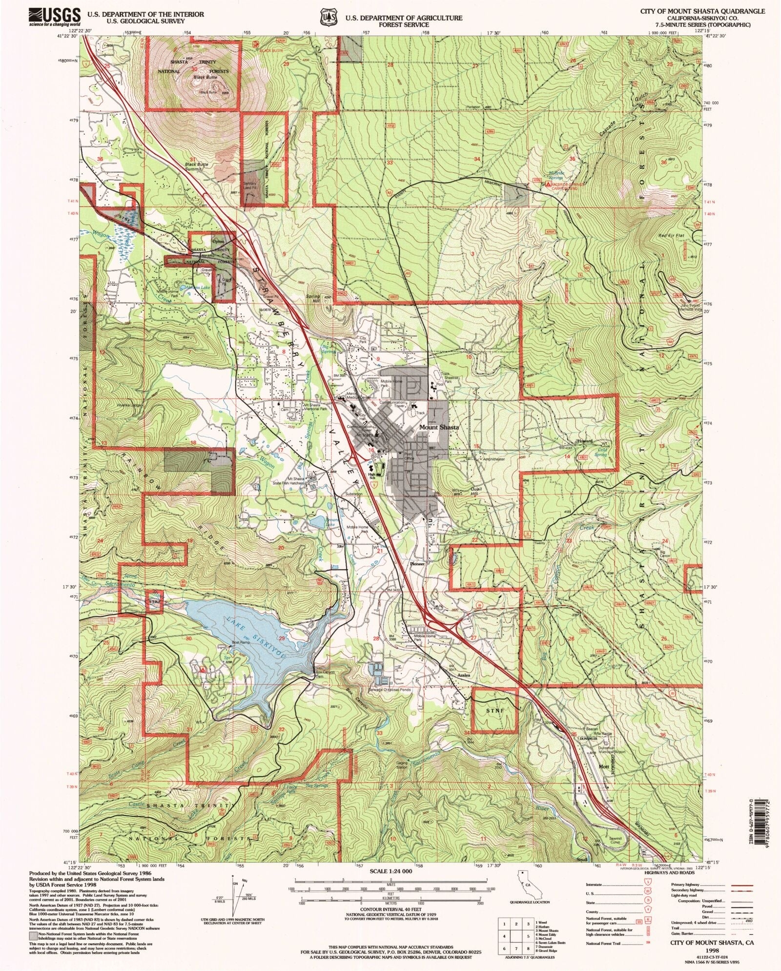 Printable Map Of Mt Shasta City