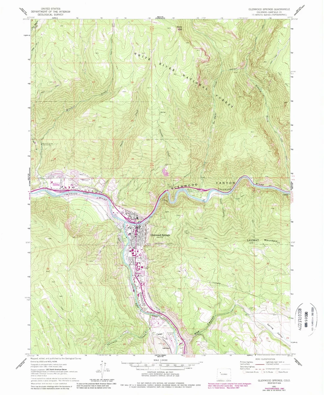 Printable Map Of Glenwood Springs Co