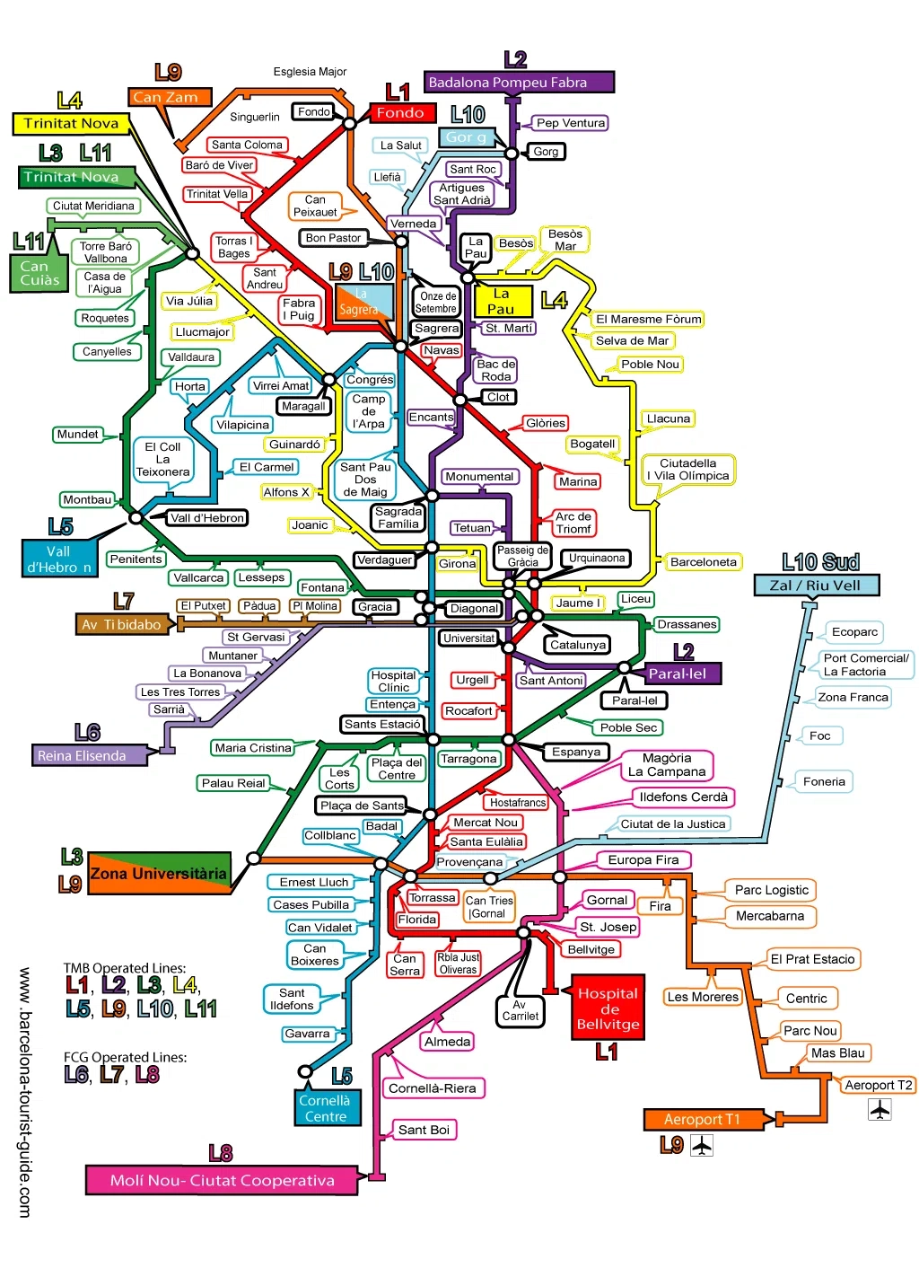 Printable Barcelona Map Transit