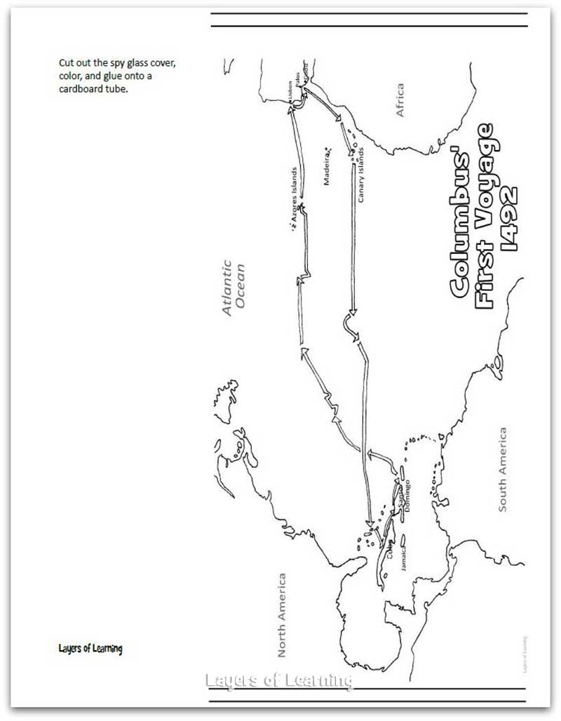 Christopher Columbus Printable Map