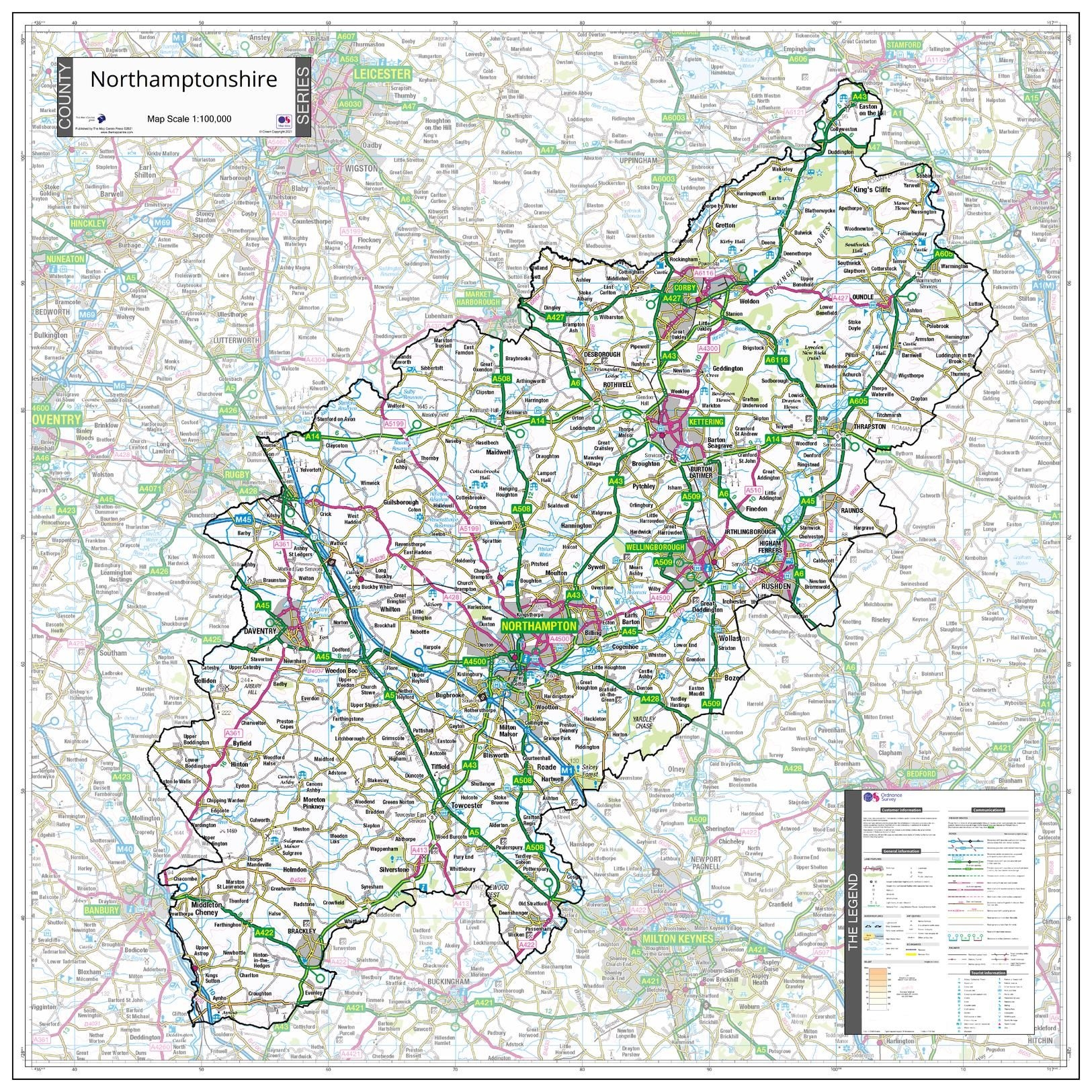 Printable Map Of Northamptonshire