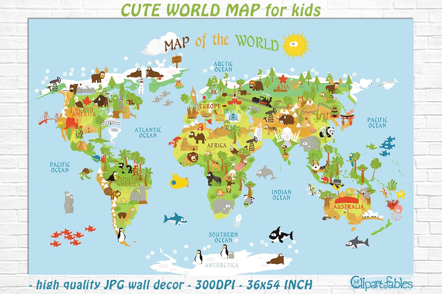 Printable Kids World Map