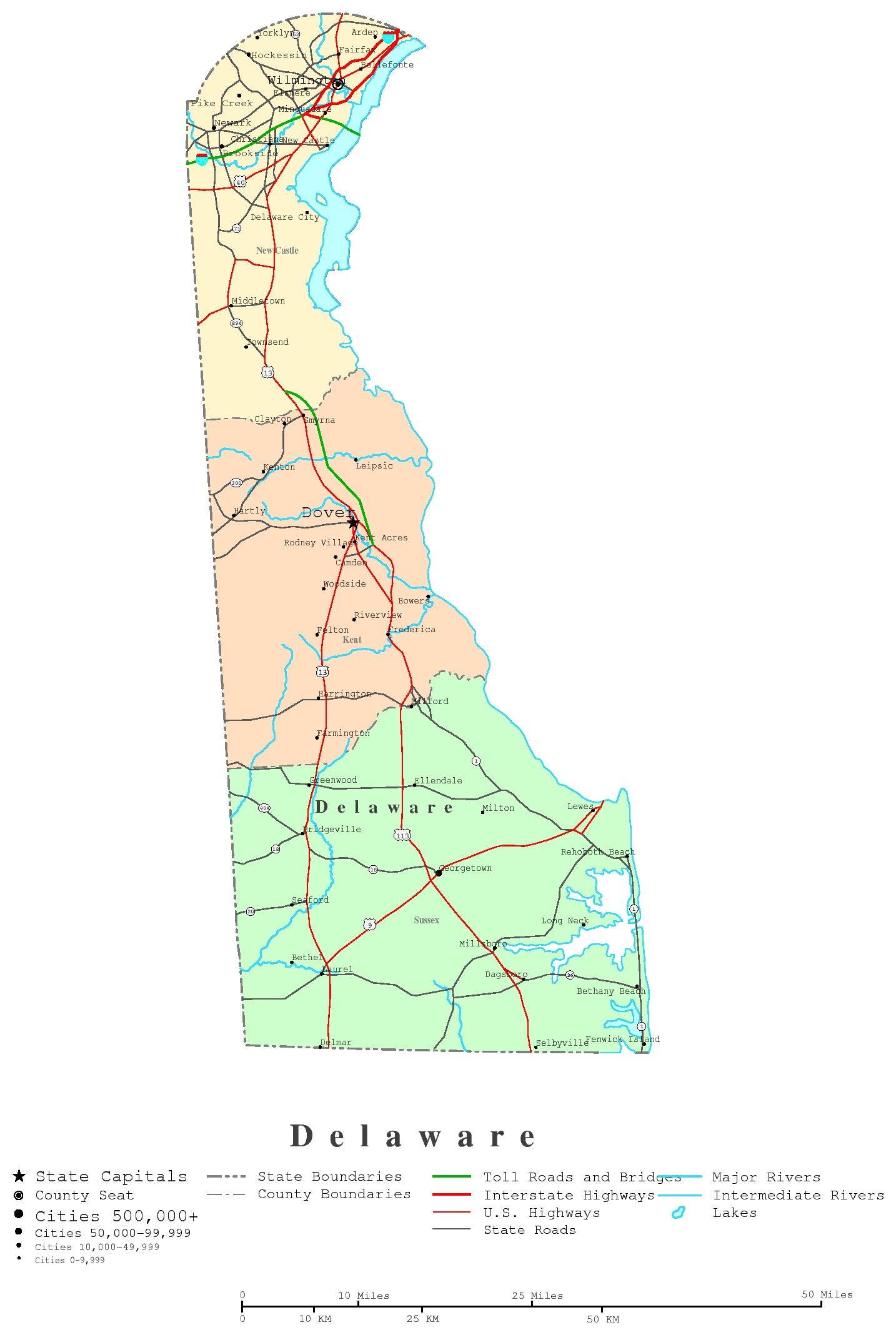 Printable Delaware Map