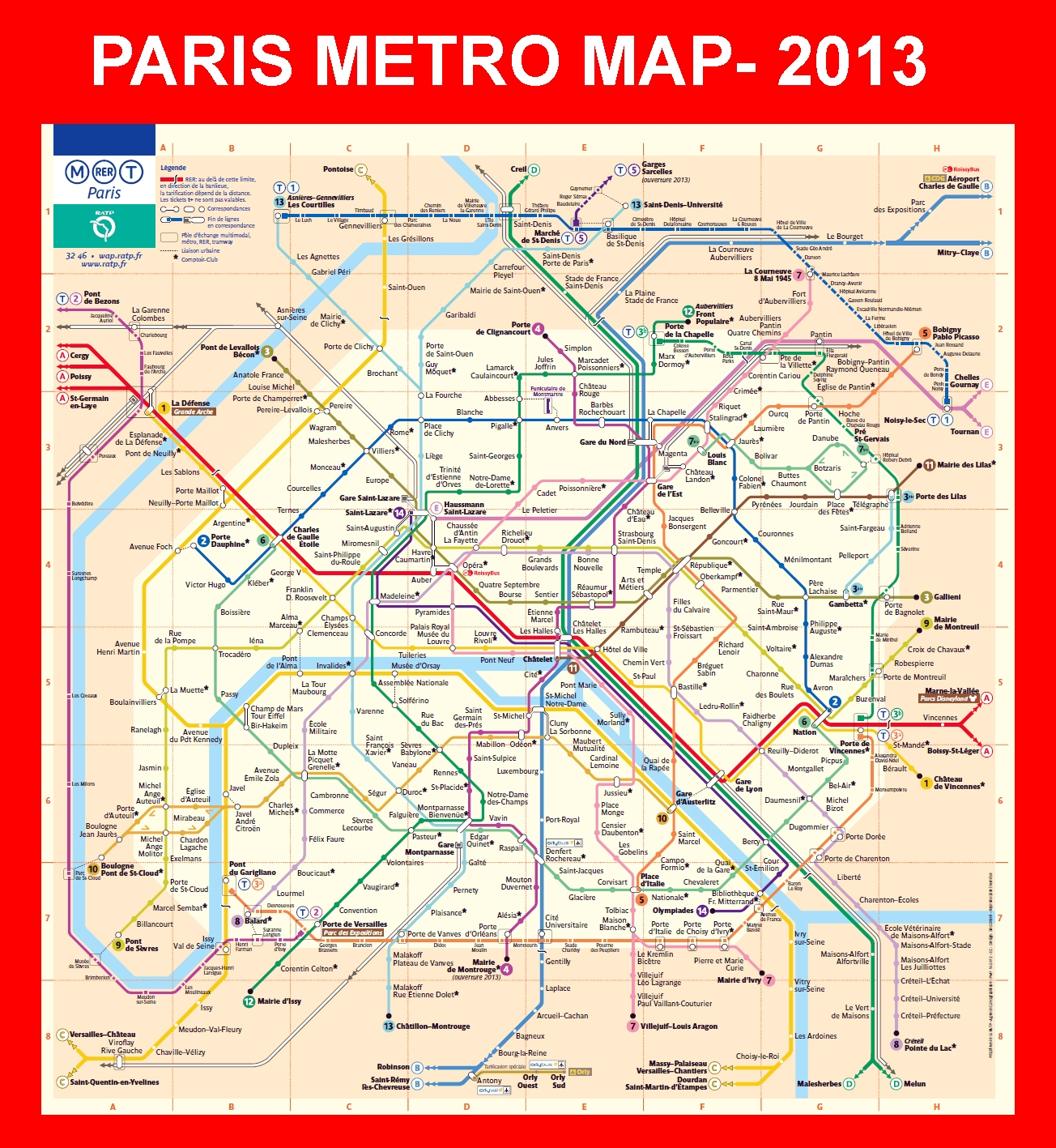 Printable Metro Map Paris