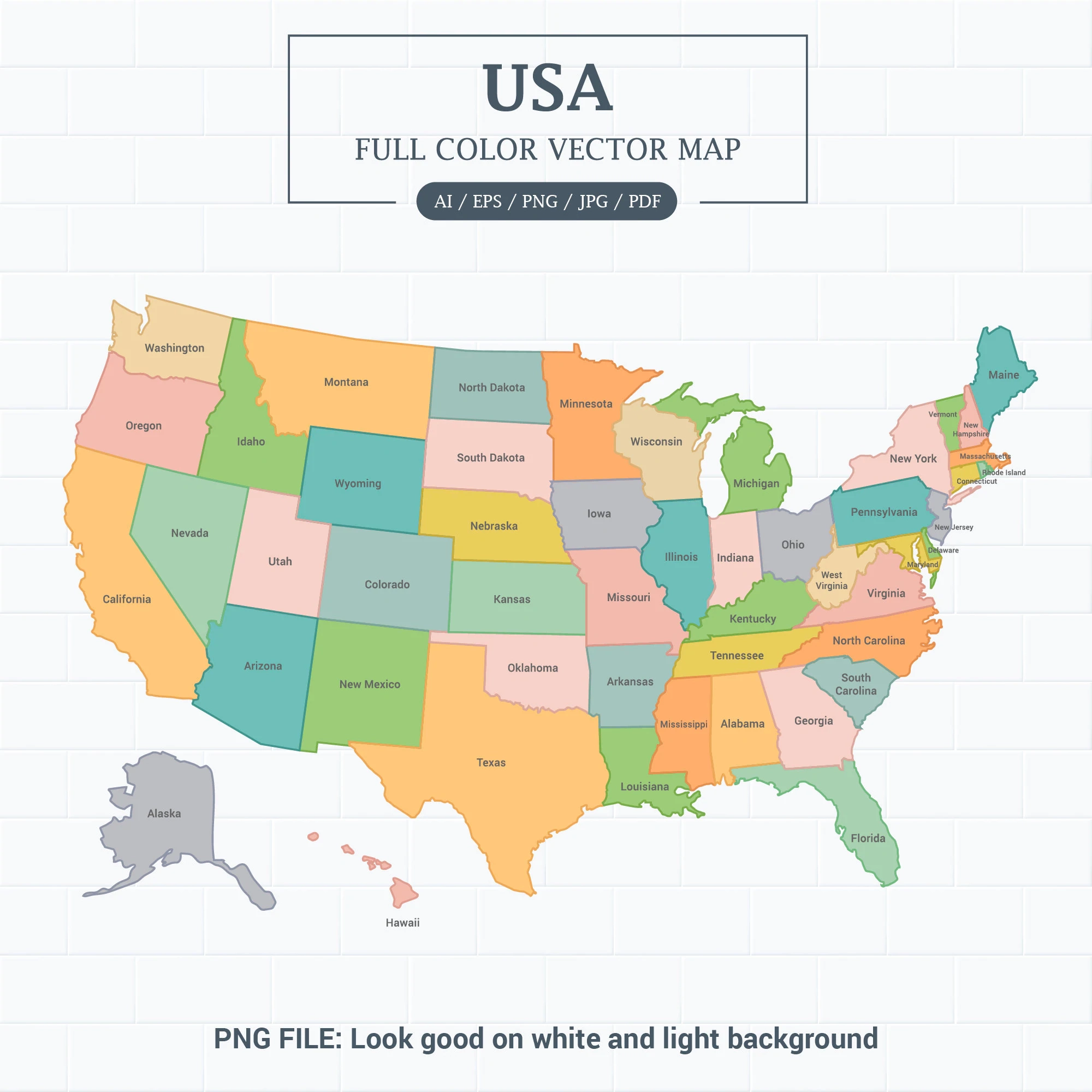 Printable Poster Size USA Map