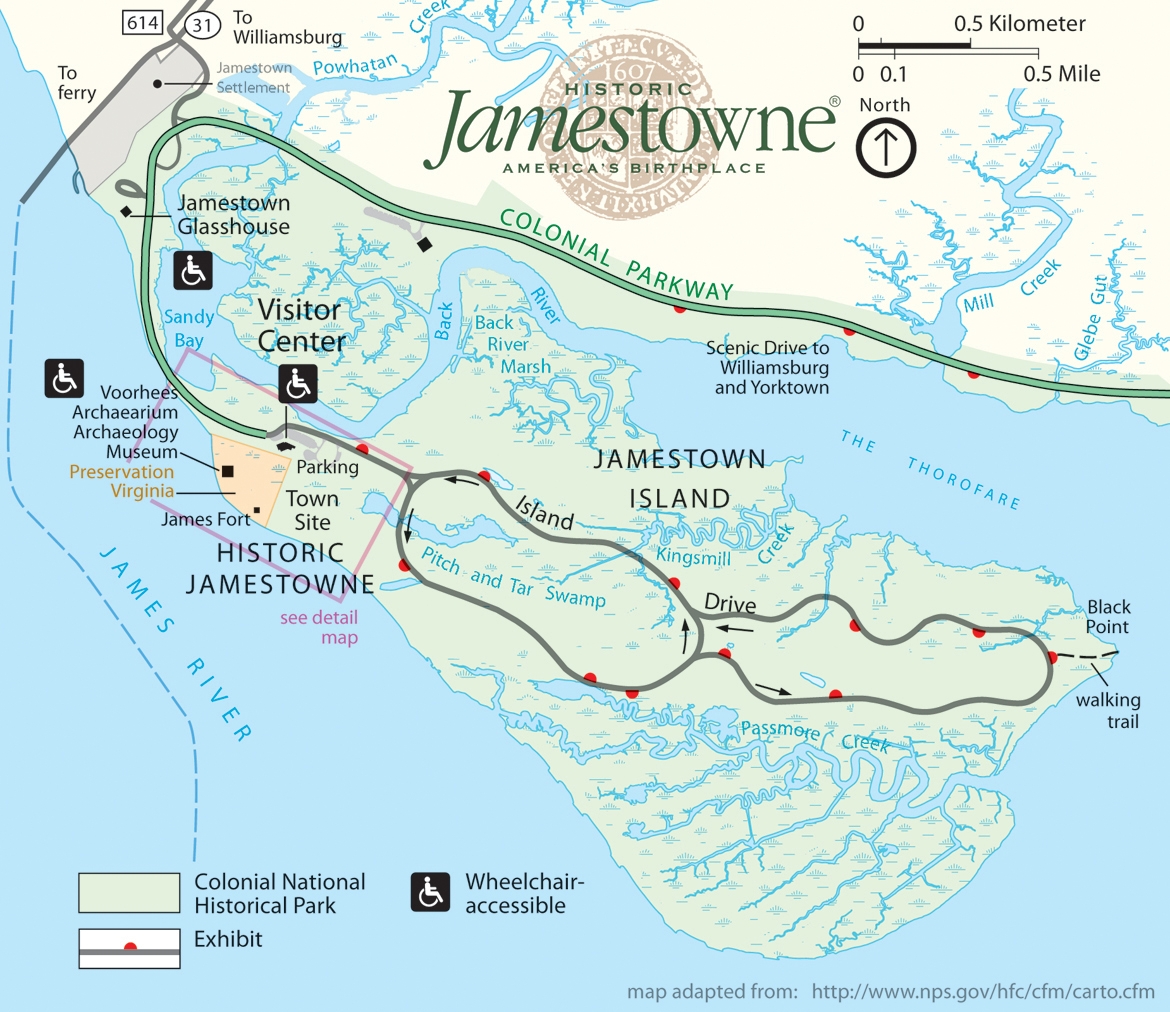 Printable Jamestown Map