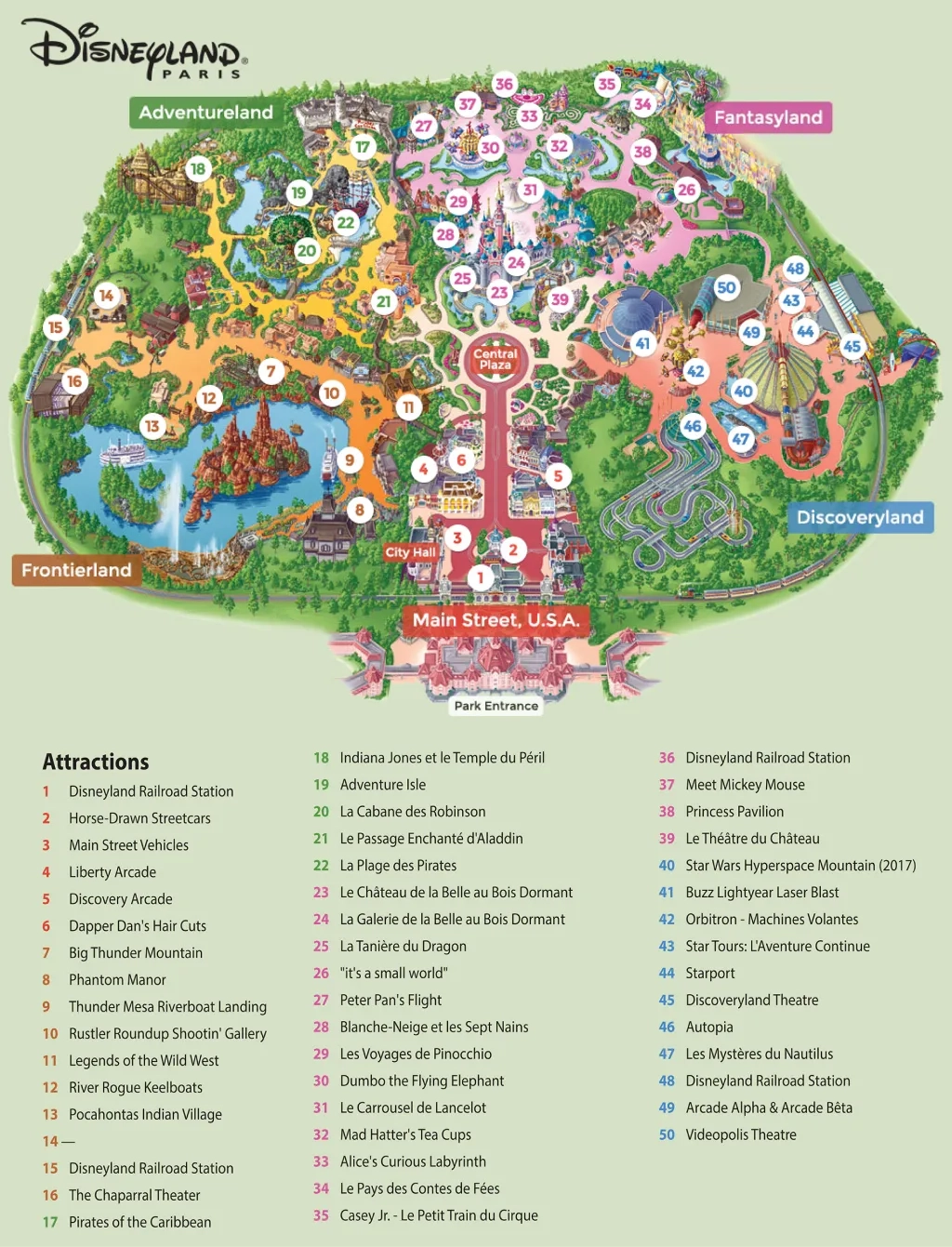 Printable Disneyland Paris Park Map