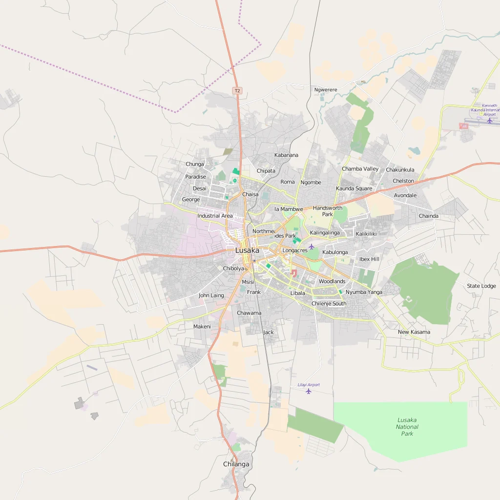 Printable Map Of LUSAka