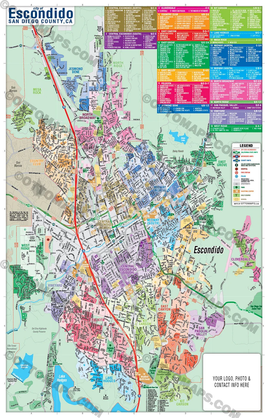 Printable Map Of Escondido Ca