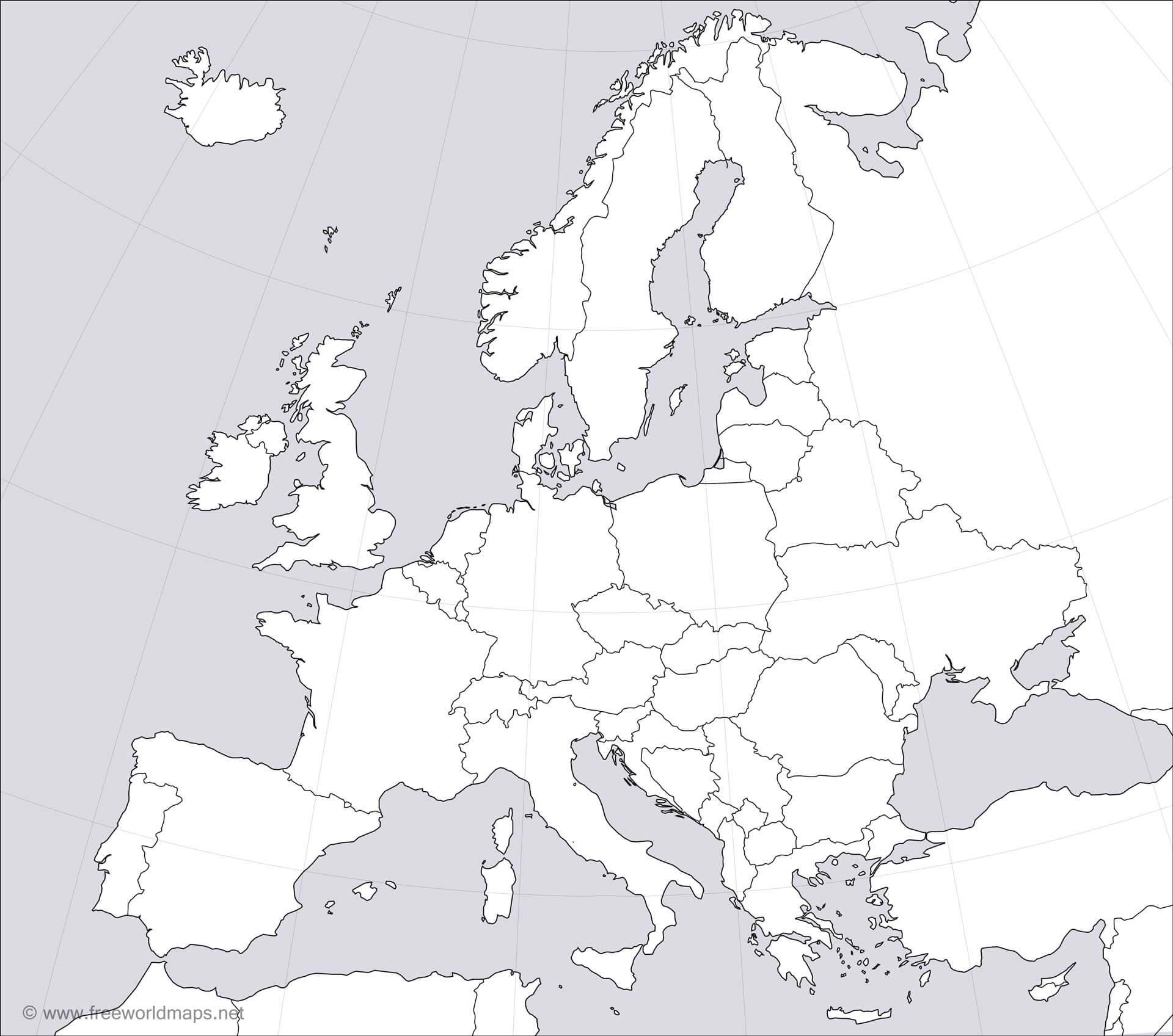 Printable Europe Map Blank