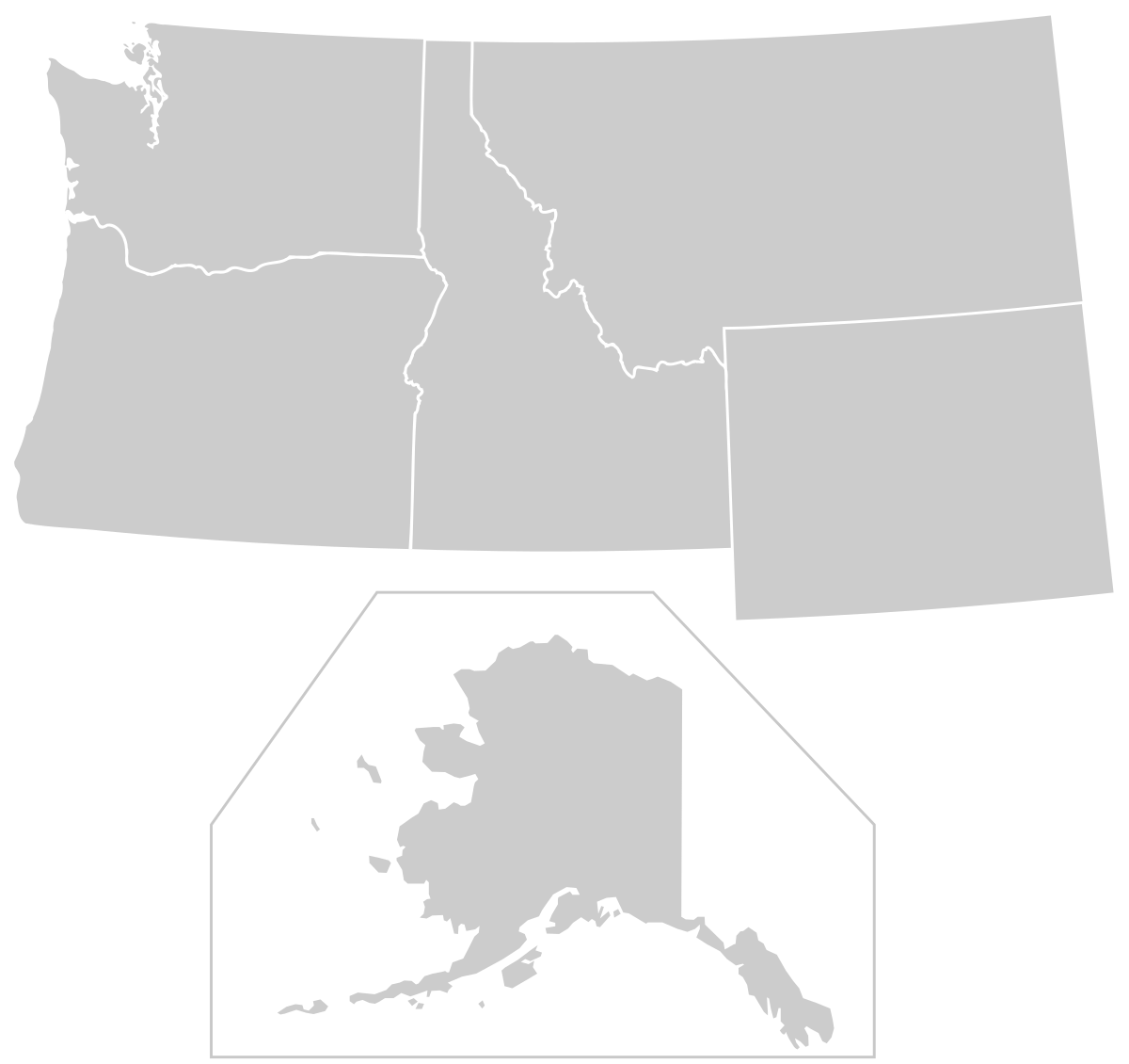 Northwest USA Printable Map Blank