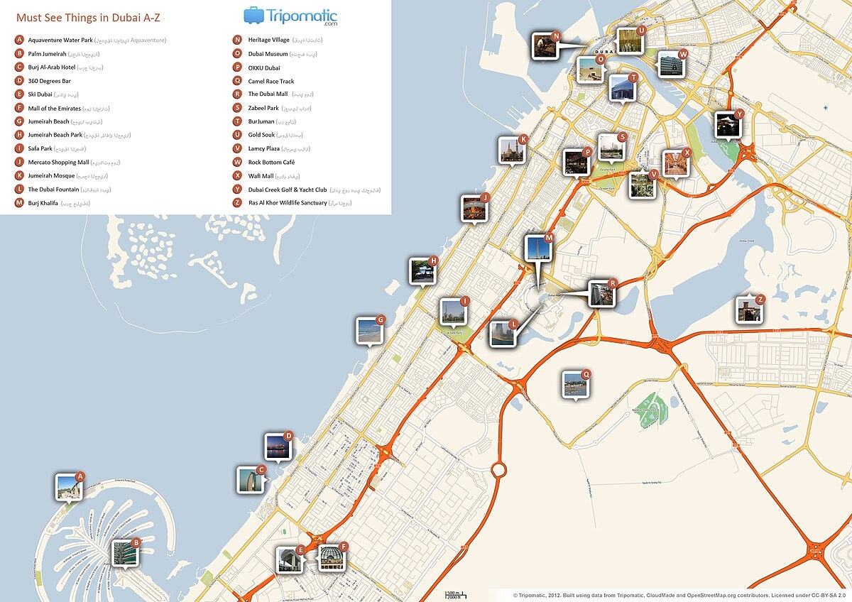 Free Printable Map Of Dubai