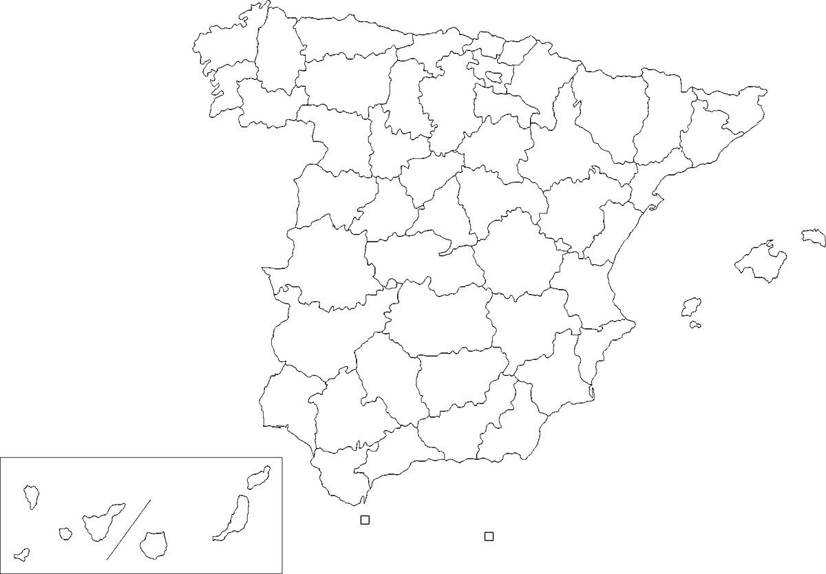 Printable Map Of Spain Blank