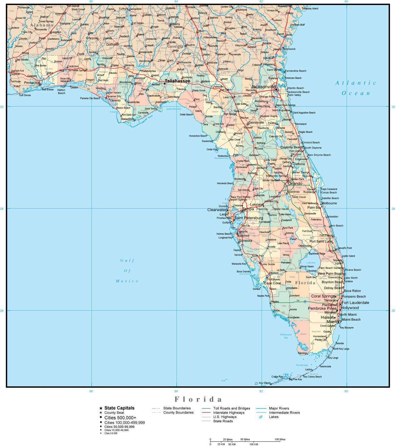Printable Maps Of Florida