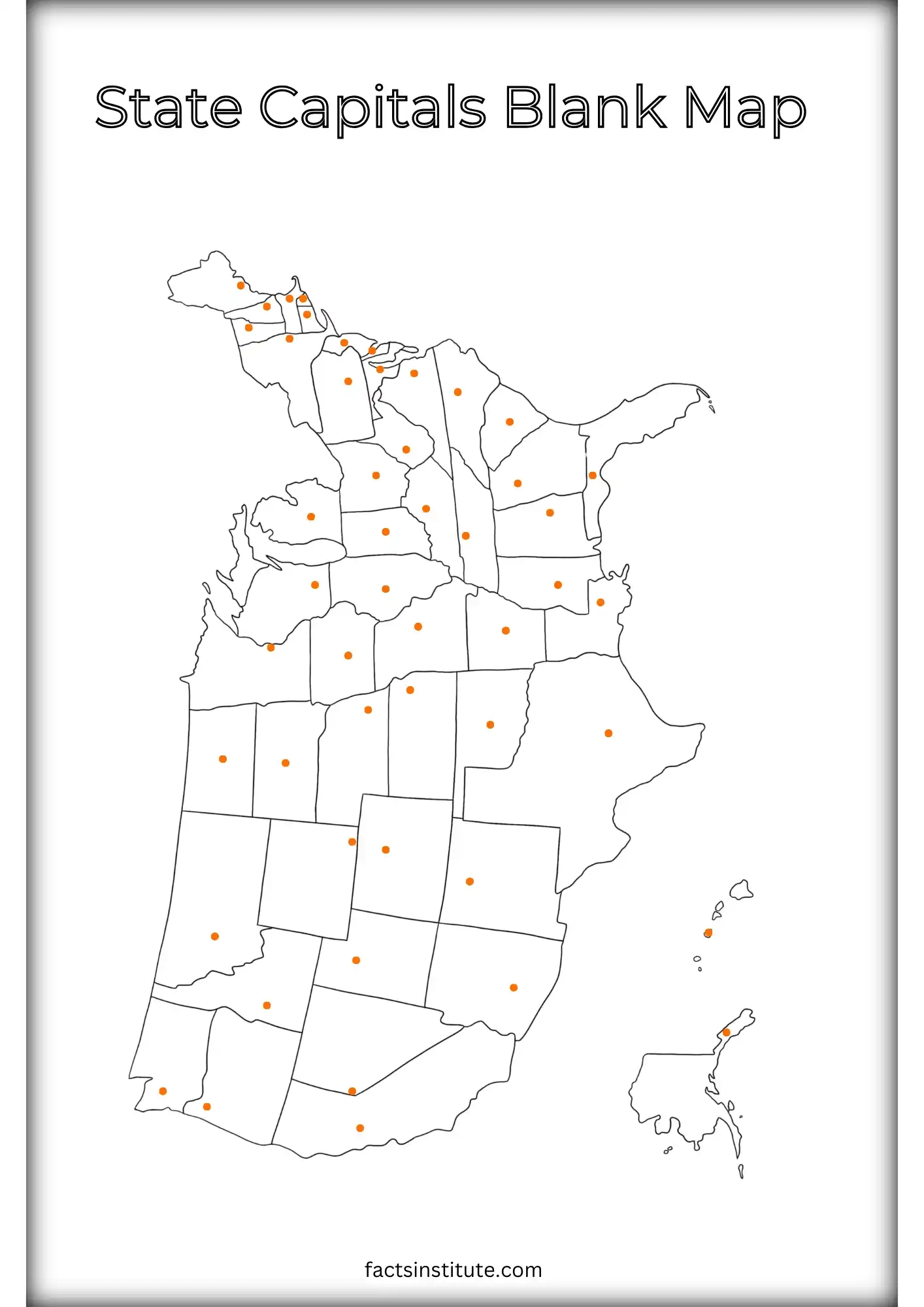 USA States Capitals Map Printable