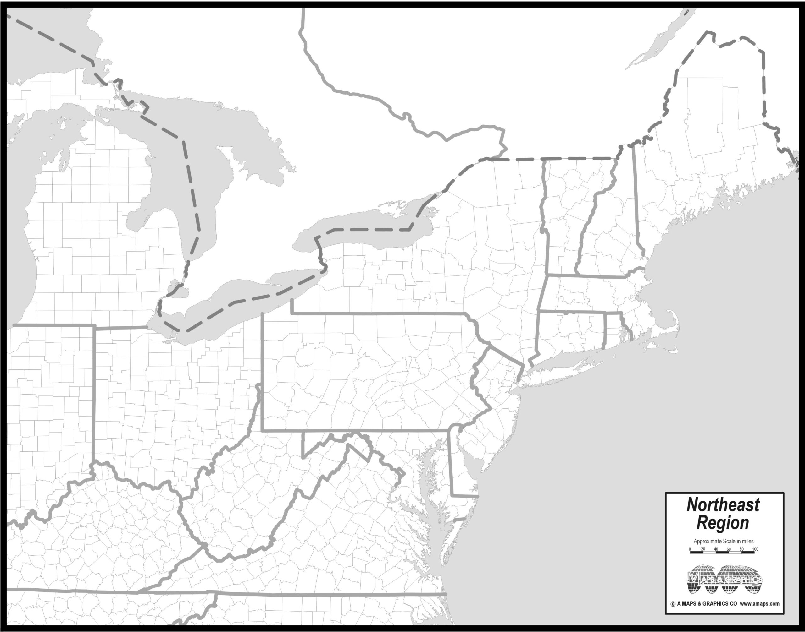 Free Printable Map Of Northeast USA
