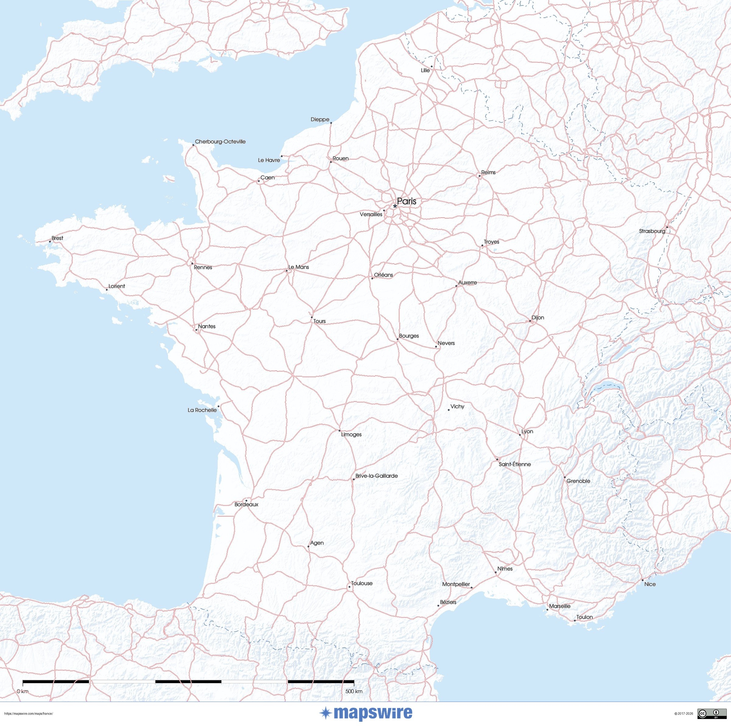 Free Printable Map Of France With Details