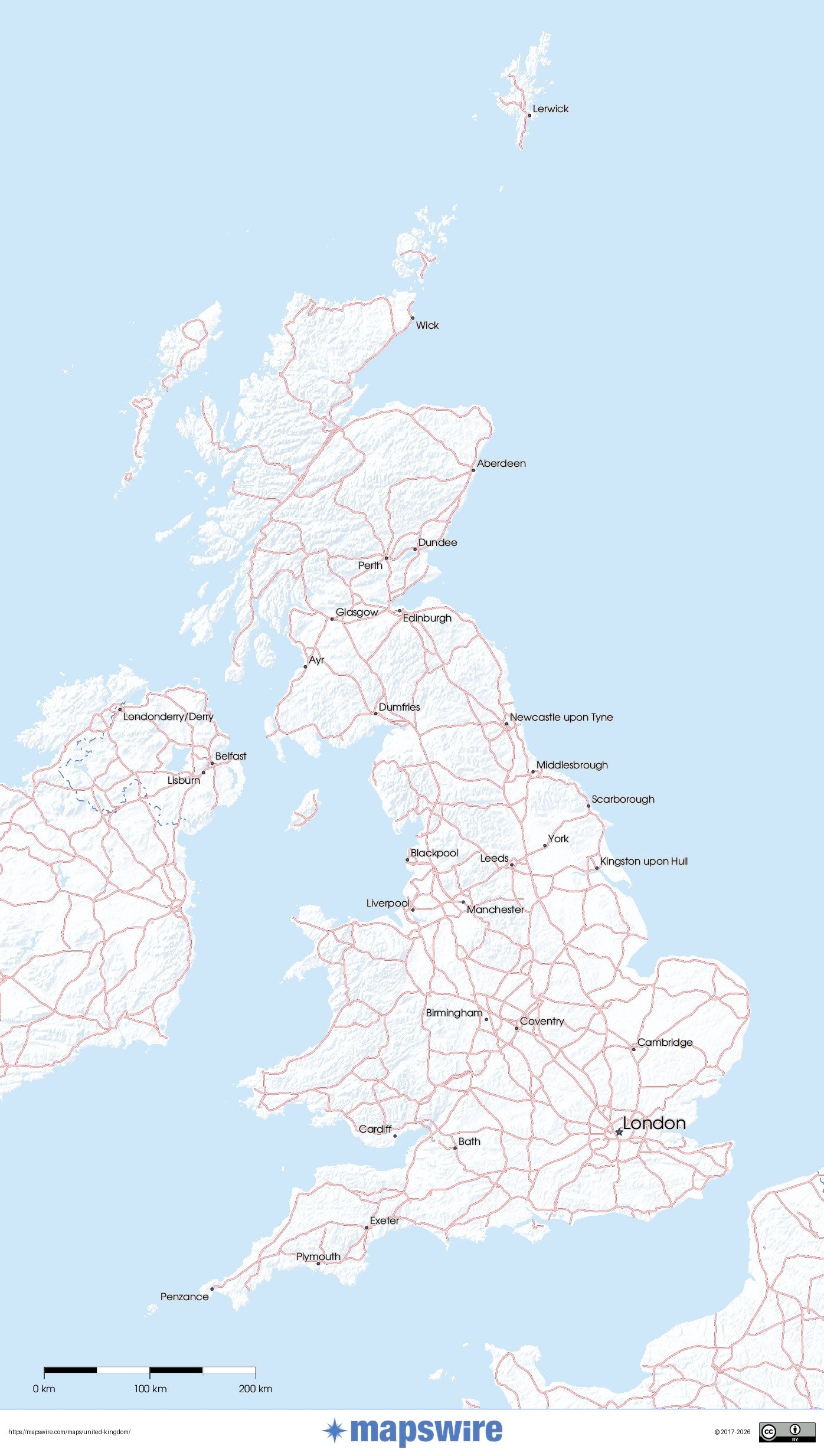 Printable A Map Of The UK