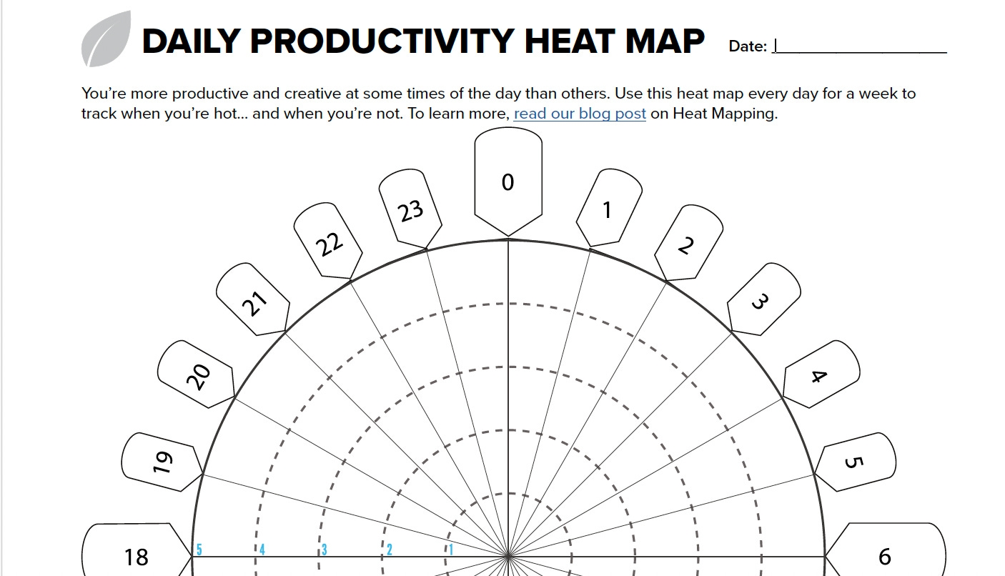 Blank Productivity Heat Map Free Printable