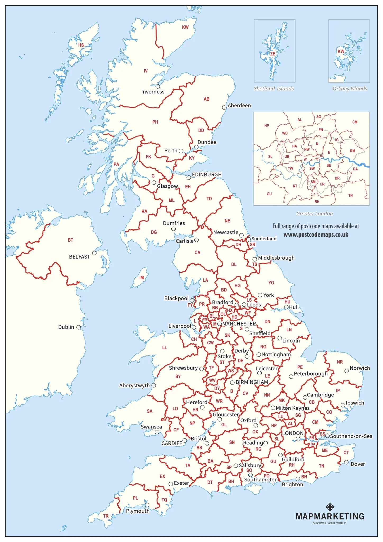 Map Of Uk By Postcode Printable